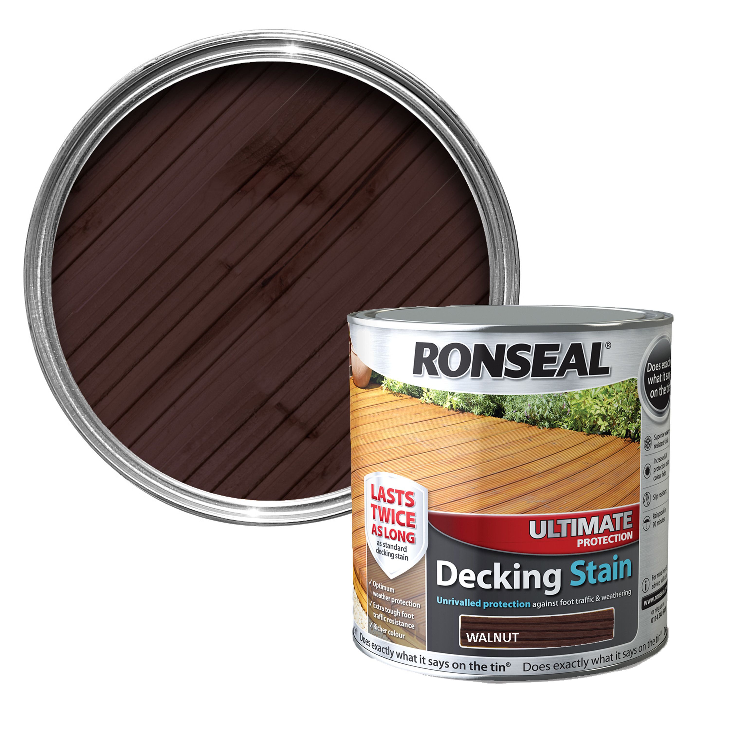 Ronseal Ultimate Walnut Matt Decking Wood Stain, 2.5L Price Comparisons | Compare The Build