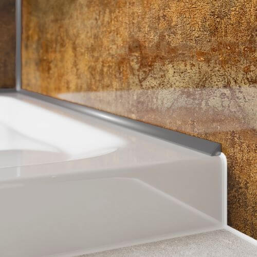 Laminate Shower Wall Sureseal Base Trim - 2450mm Silver | Compare The Build