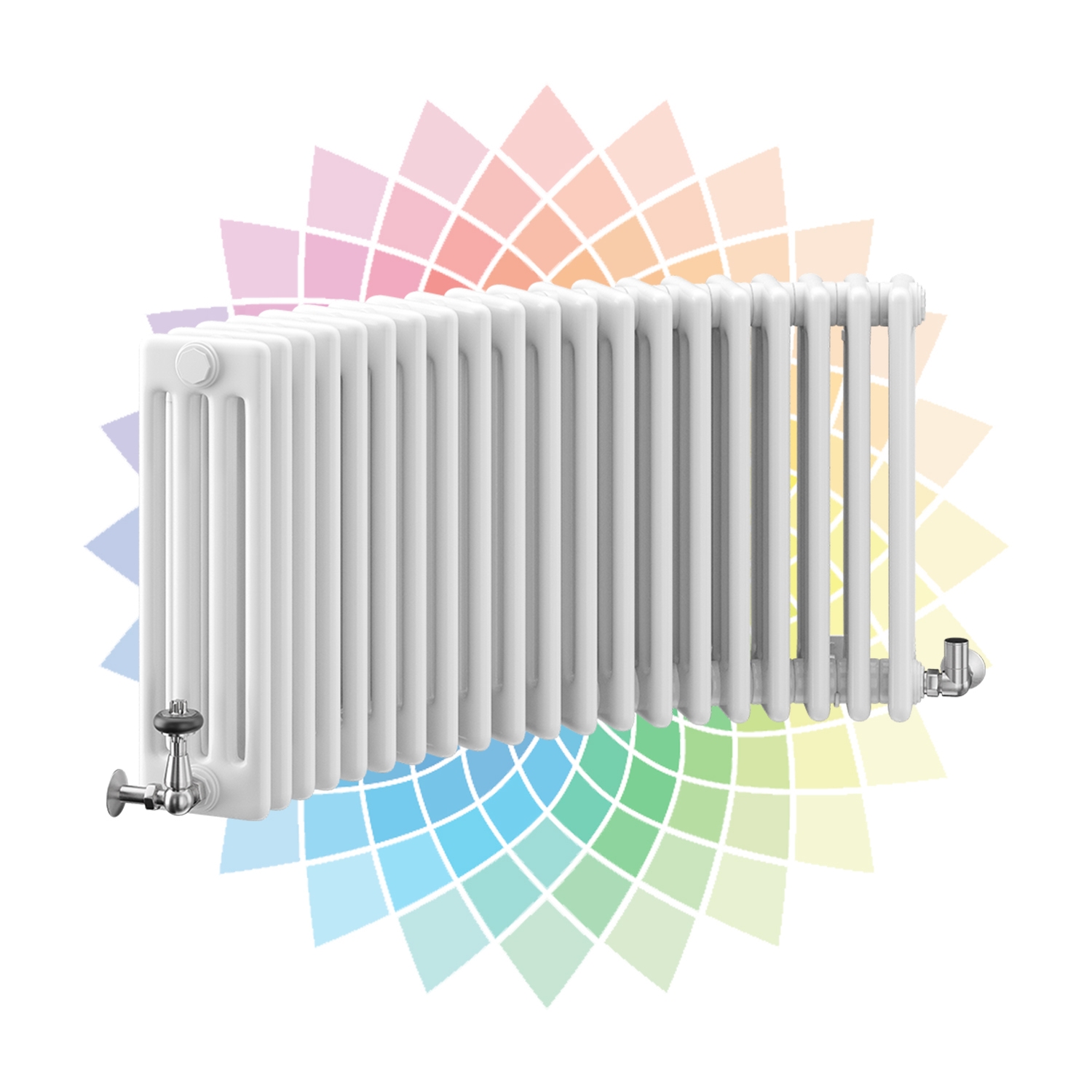 Nordic 4 Column Curved Horizontal Radiator, Custom Colour, 500mm x 1284mm Price Comparisons | Compare The Build