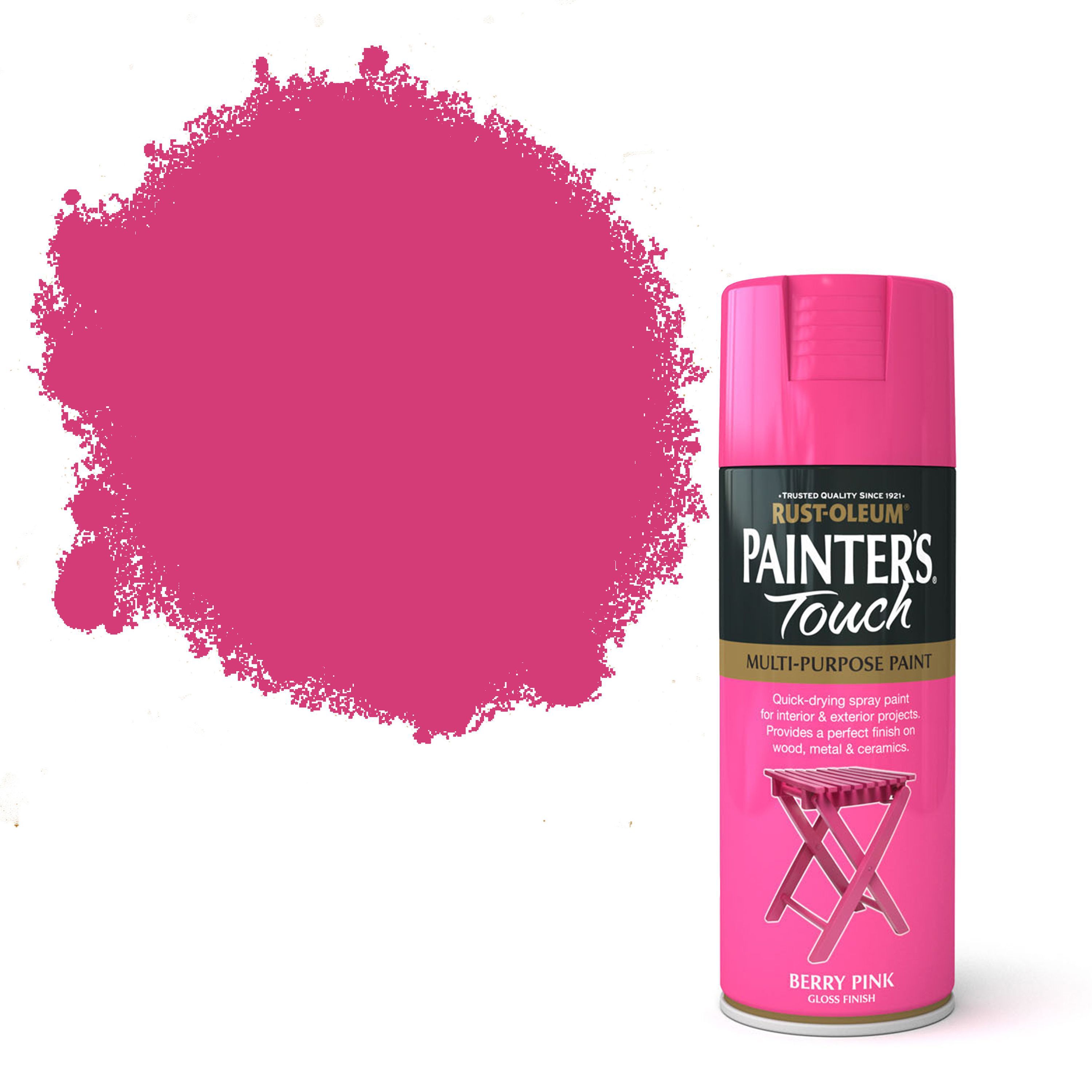 Rust-Oleum Painter's touch Berry pink Gloss Multi-surface Decorative spray paint, 400ml Price Comparisons | Compare The Build