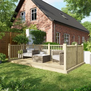 Power Timber Decking Kit Handrails on Three Sides - 2.4 x 4.2m Price Comparisons | Compare The Build