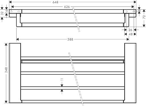 hansgrohe AddStoris Towel Rack with Towel Holder 626mm - Matt White Price Comparisons | Compare The Build