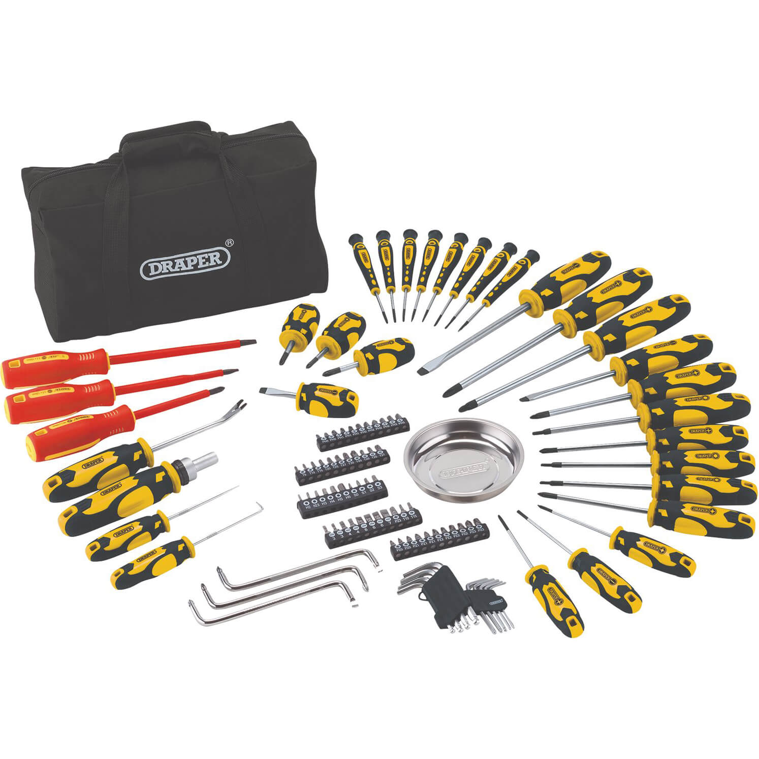 Draper 100 Piece Screwdriver and Bit Set Yellow Price Comparisons | Compare The Build