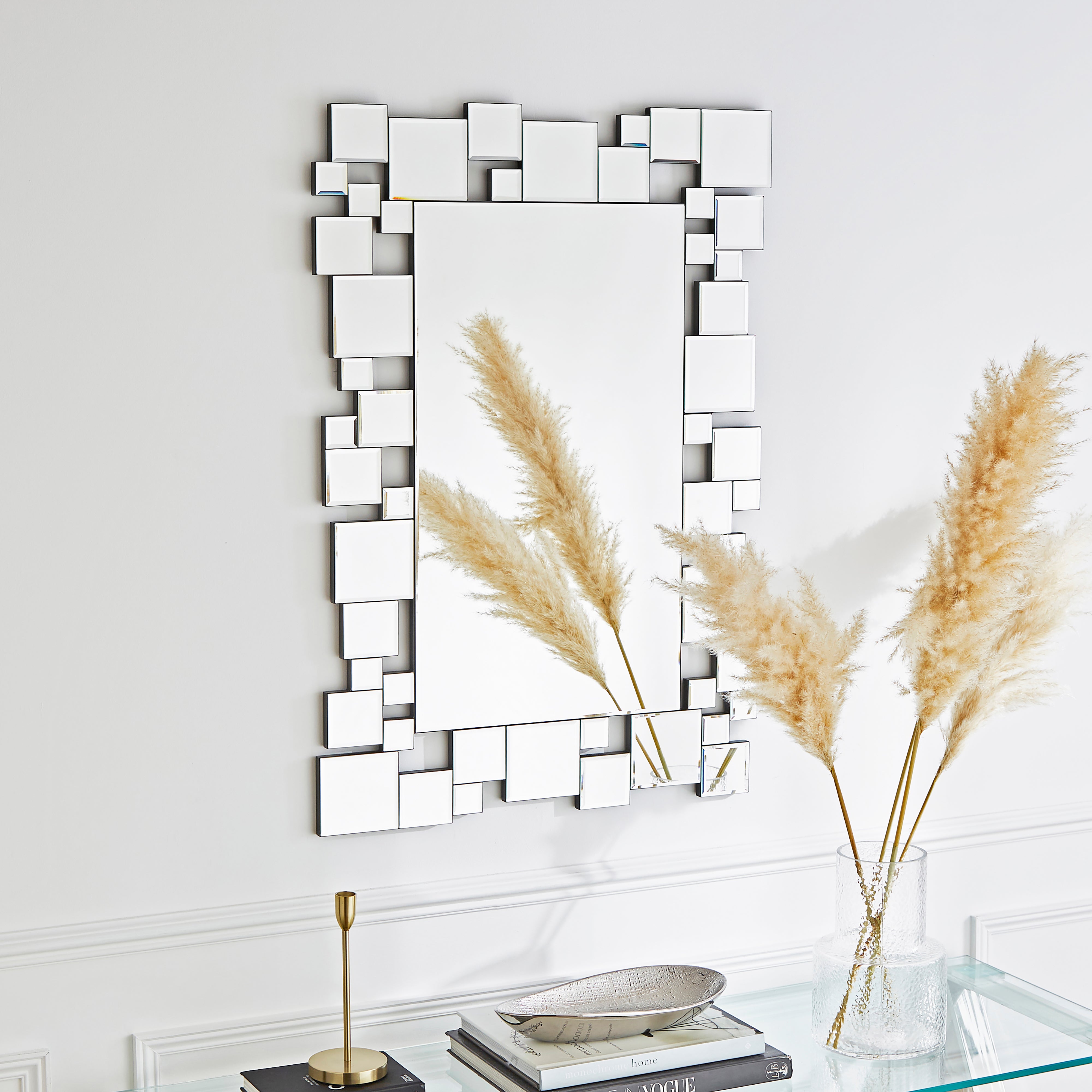 Hotel Square Mirror, 60x90cm Silver Price Comparisons | Compare The Build