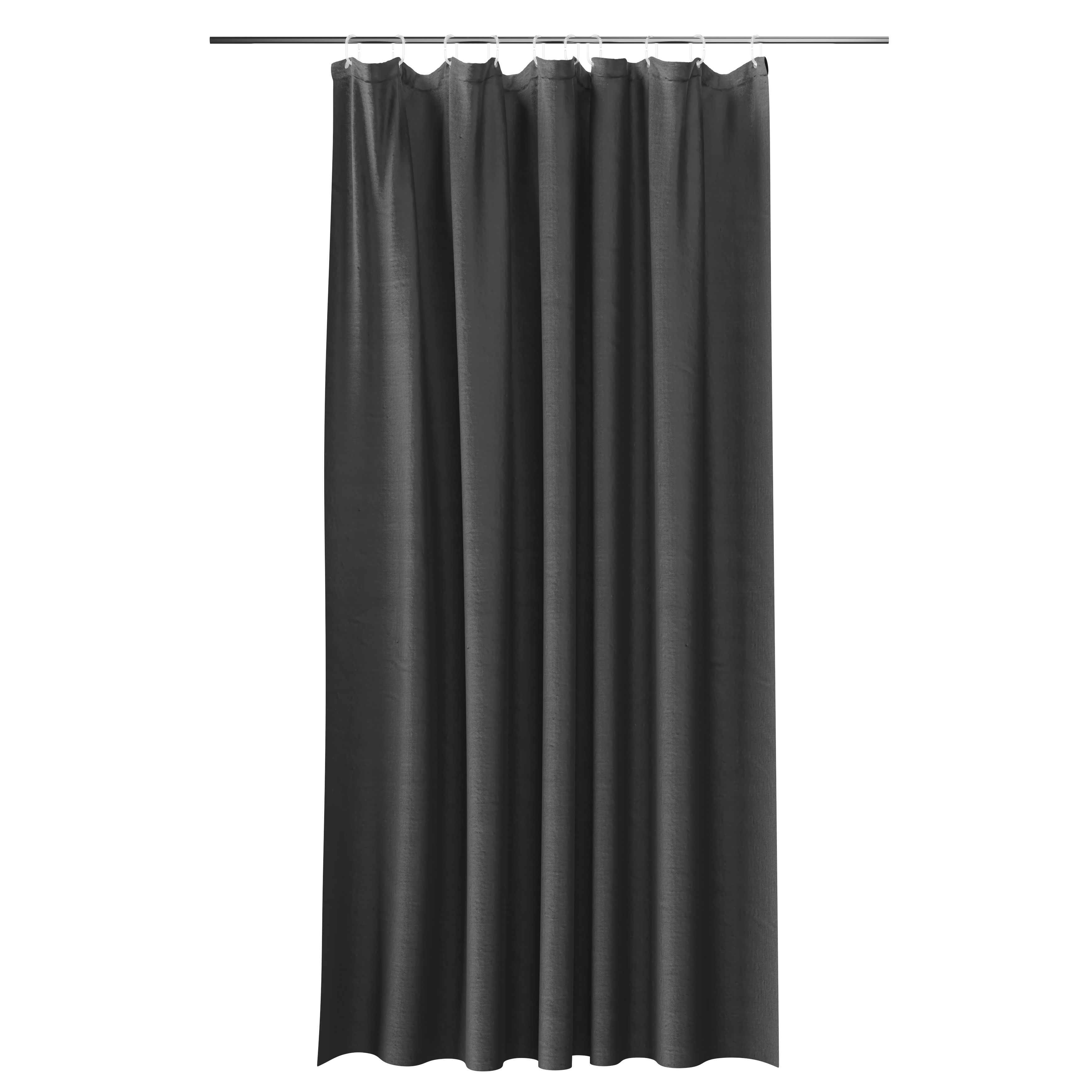 GoodHome Kina Black Plain Shower Curtain (L)1800mm Price Comparisons | Compare The Build