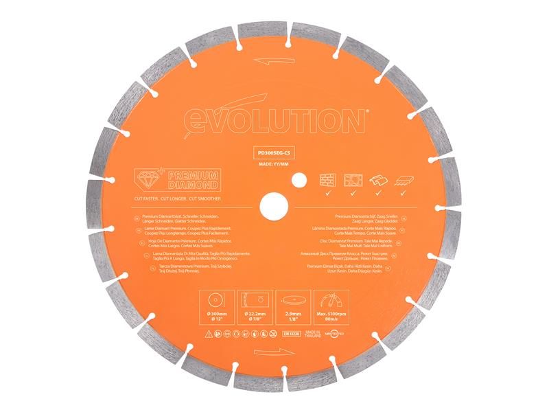 Evolution EVLPD300SEGC Premium Diamond Disc Cutter Blade 300 x 22.2mm Price Comparisons | Compare The Build