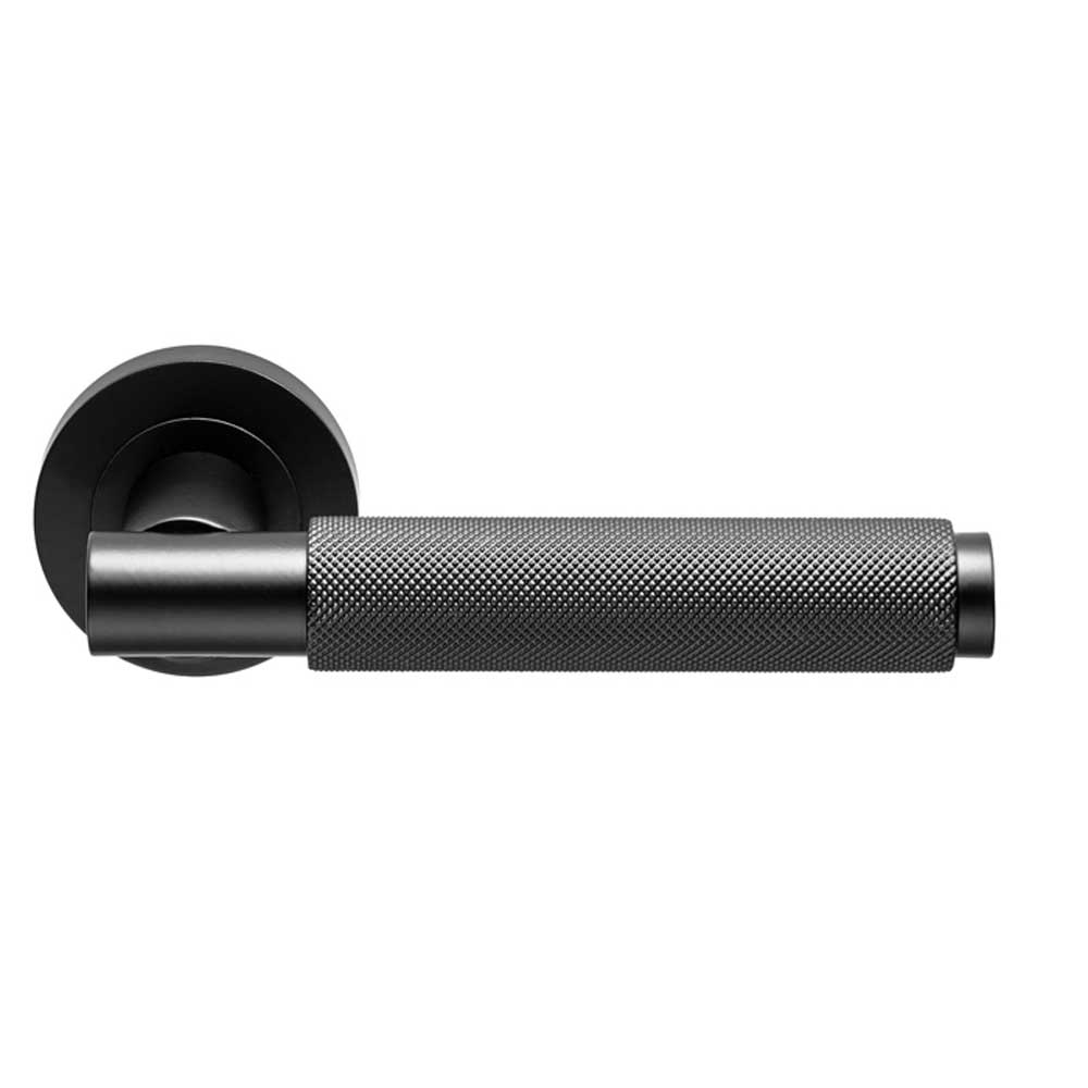 Varese Knurled Lever On Rose Door Handle Matt Black Price Comparisons | Compare The Build