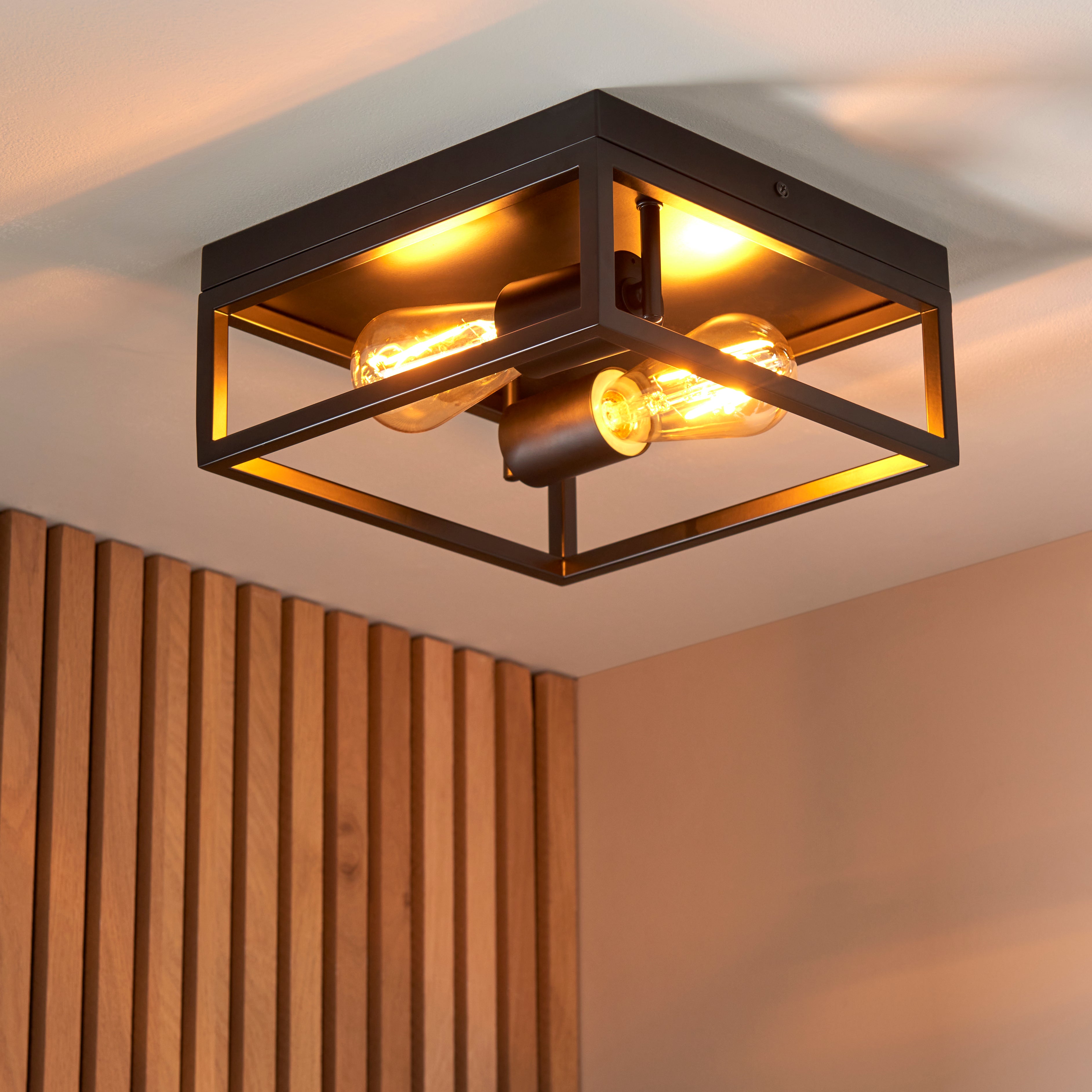 Bathroom London 2 Light Flush Fitting Black Price Comparisons | Compare The Build