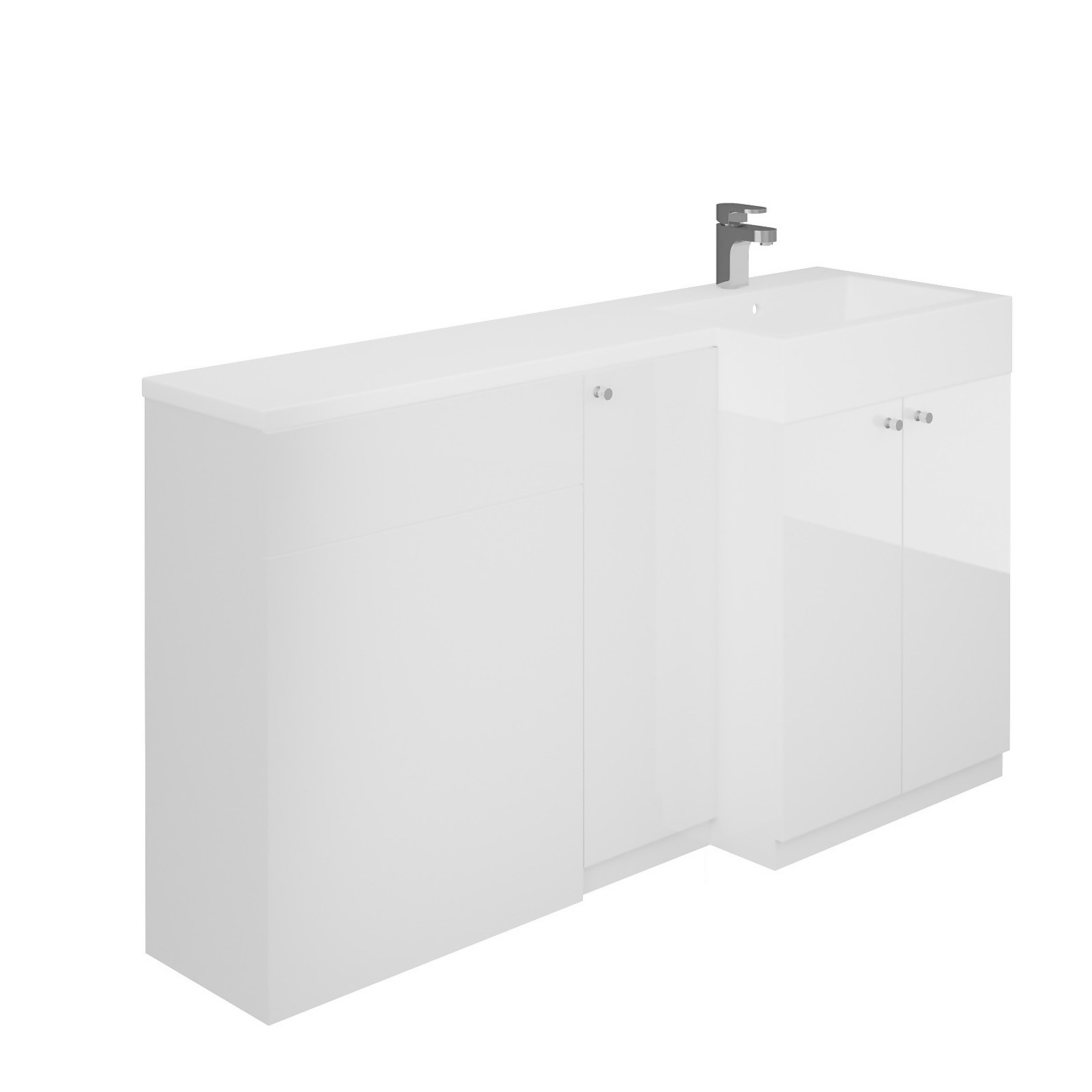 MyConcept 1500mm Right Hand Combination Vanity Unit with Basin and WC Unit - White | Compare The Build