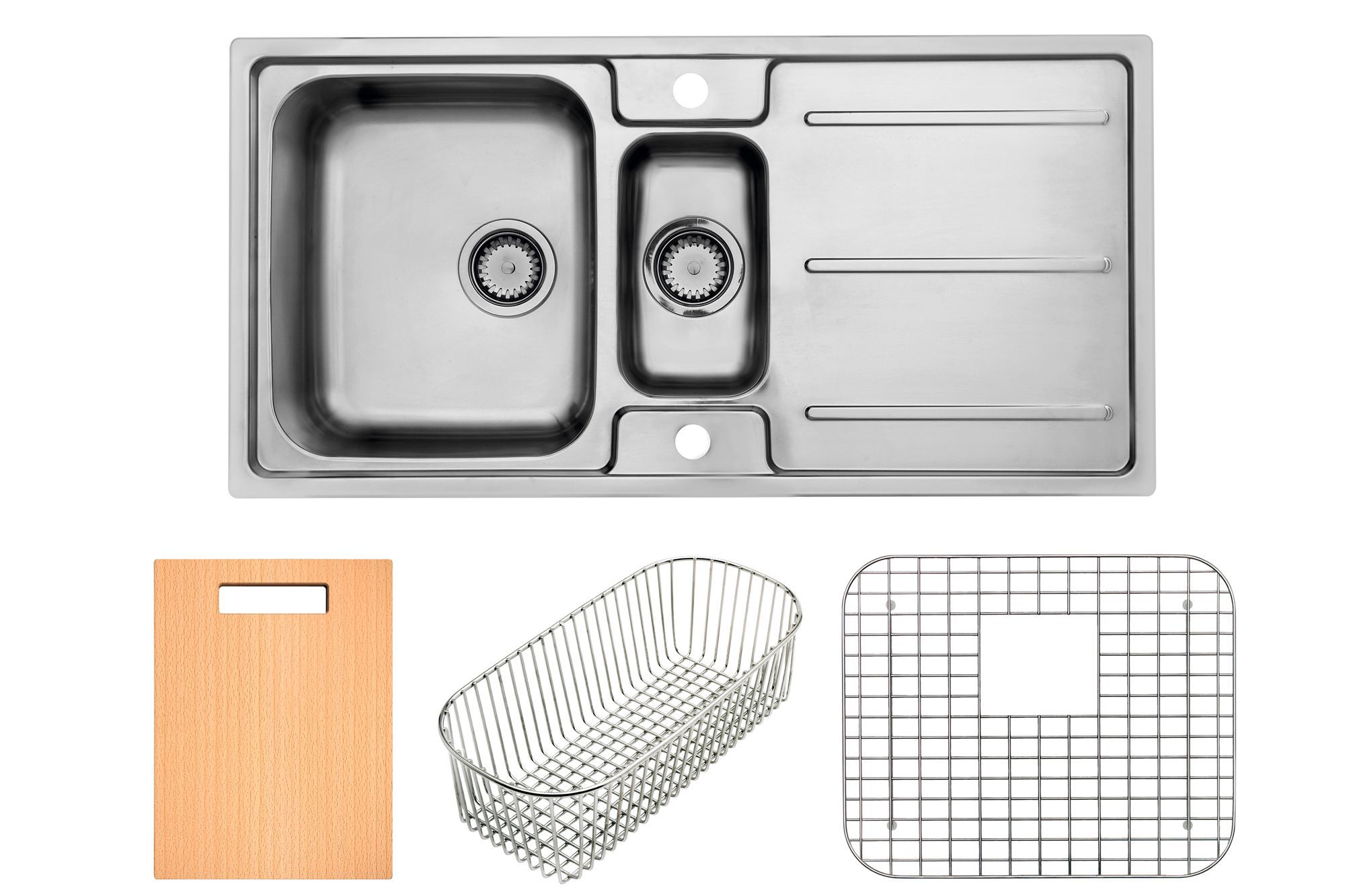 Cooke & Lewis Cubico 1.5 Bowl Stainless Steel Sink & Drainer Price Comparisons | Compare The Build