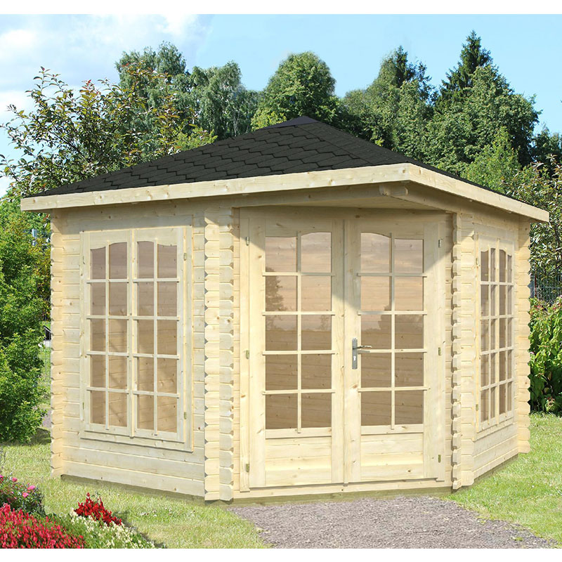 Palmako Melanie 2.8m x 2.8m Corner Log Cabin Summerhouse (28mm) Price Comparisons | Compare The Build