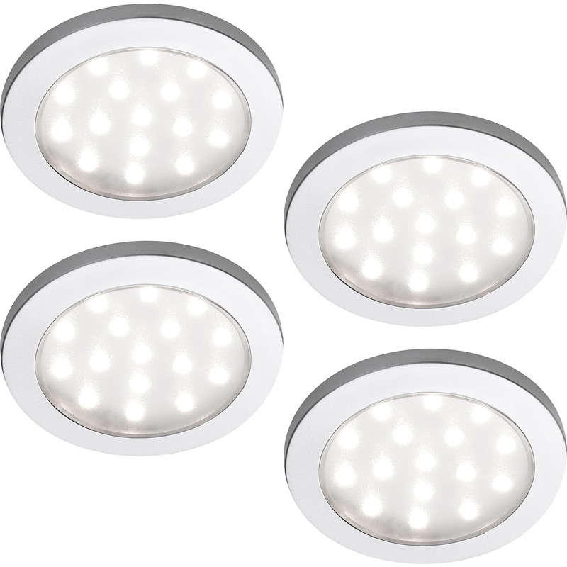 Sensio Pinto LED Round Under Cabinet Light Kit 24V Cool White (4 Pack) Stainless Steel Price Comparisons | Compare The Build