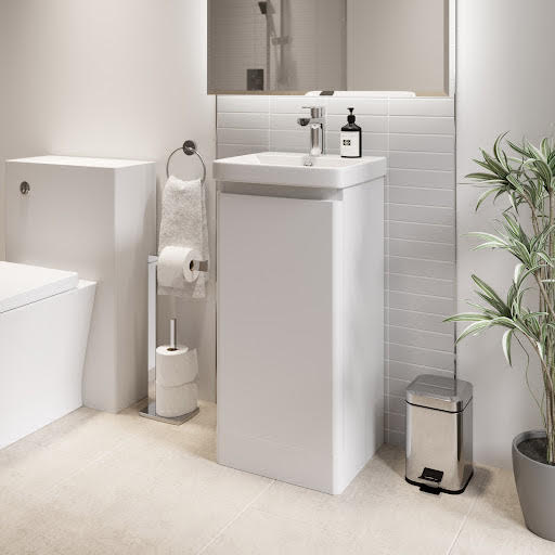 Regis White Free Standing Vanity Unit - 400mm Width Price Comparisons | Compare The Build