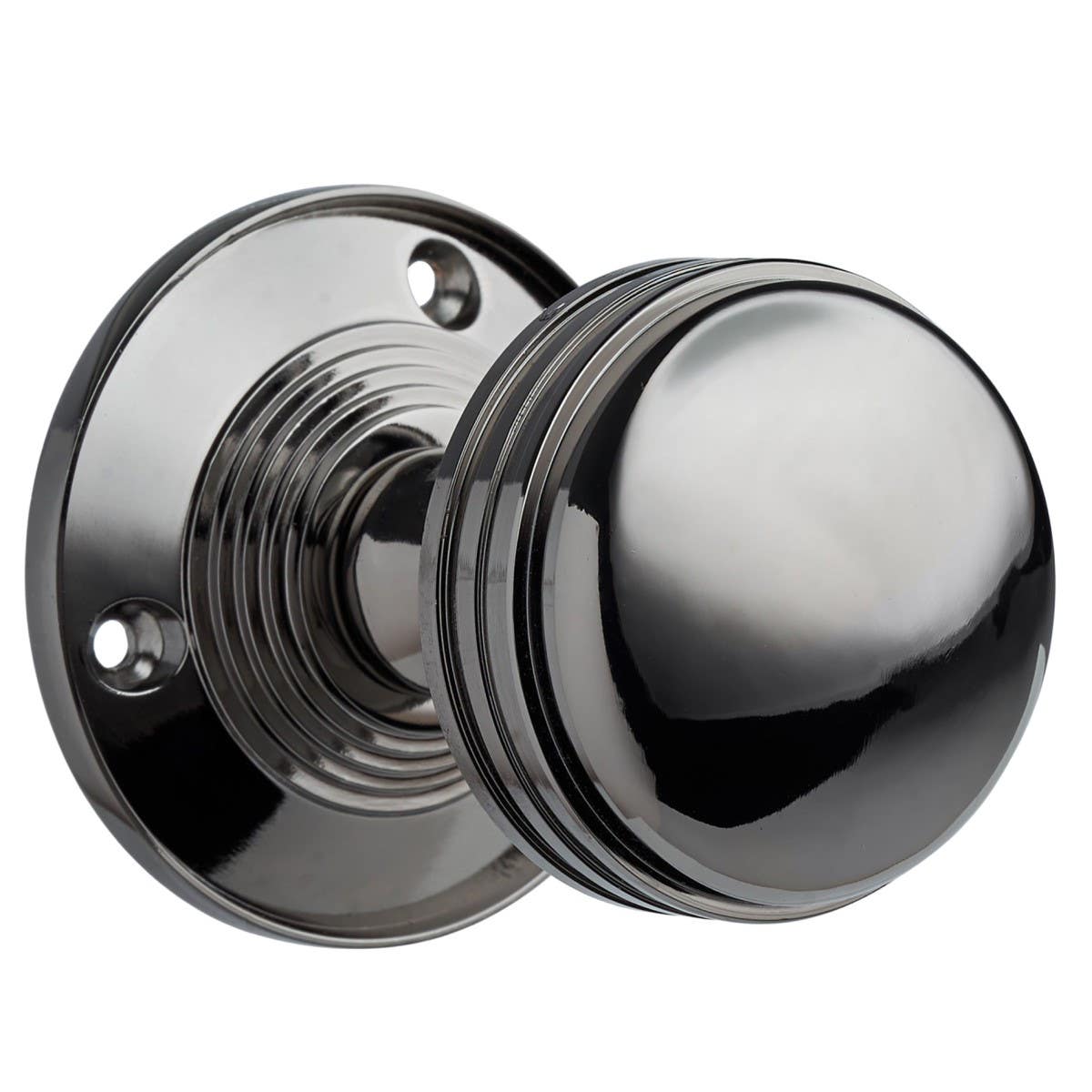 Ringed Mortice Round Door Handle Knob (Sprung) Black Nickel - Pair Price Comparisons | Compare The Build