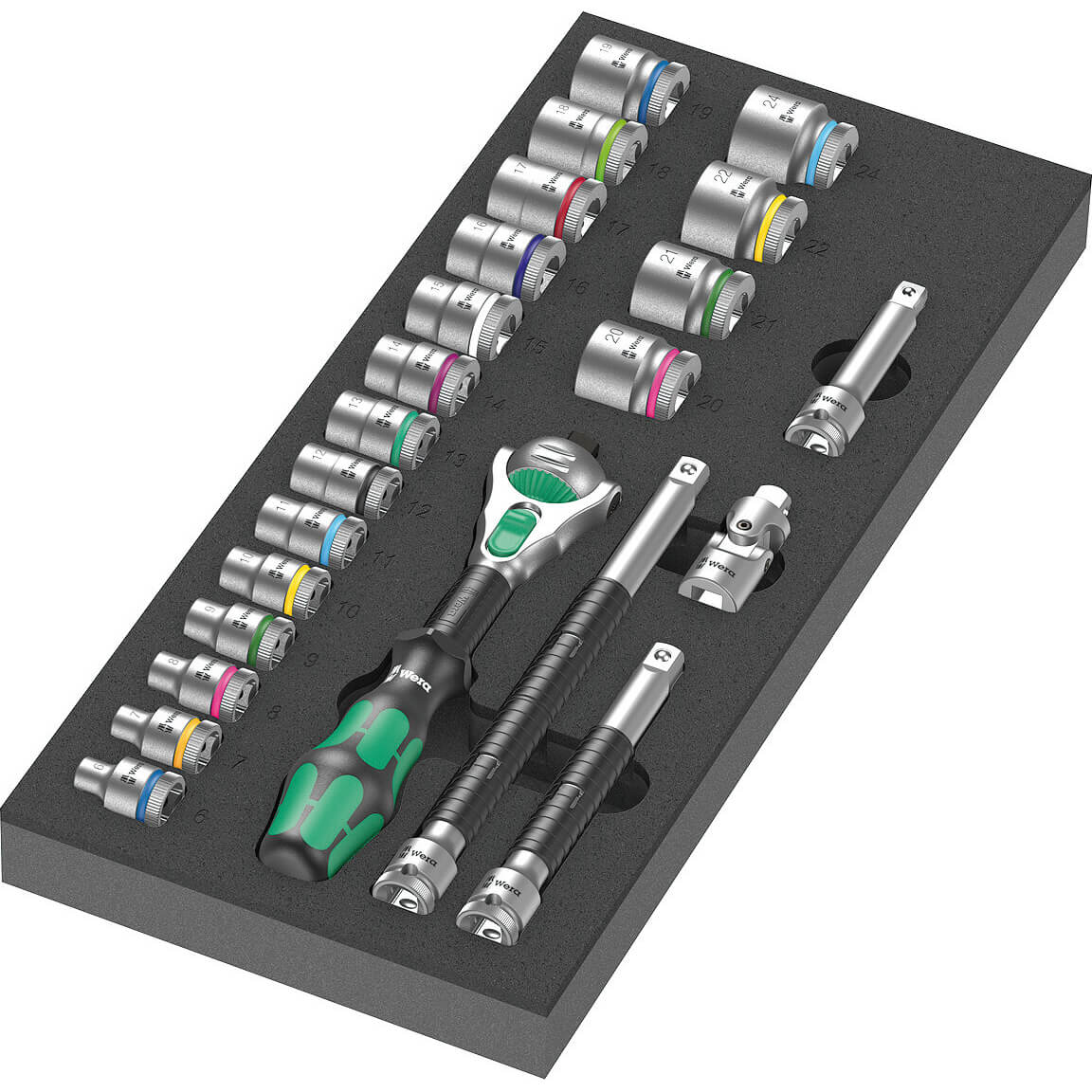 Wera Zyklop 9721 23 Piece 3/8" Drive Socket Set in Foam Insert Tray 3/8" Price Comparisons | Compare The Build