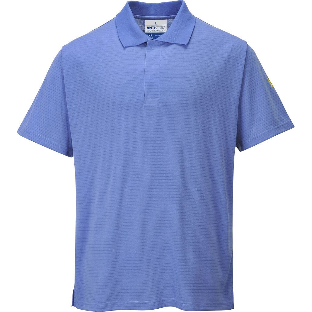 Portwest Mens Anti Static ESD Polo Shirt Blue M Price Comparisons | Compare The Build