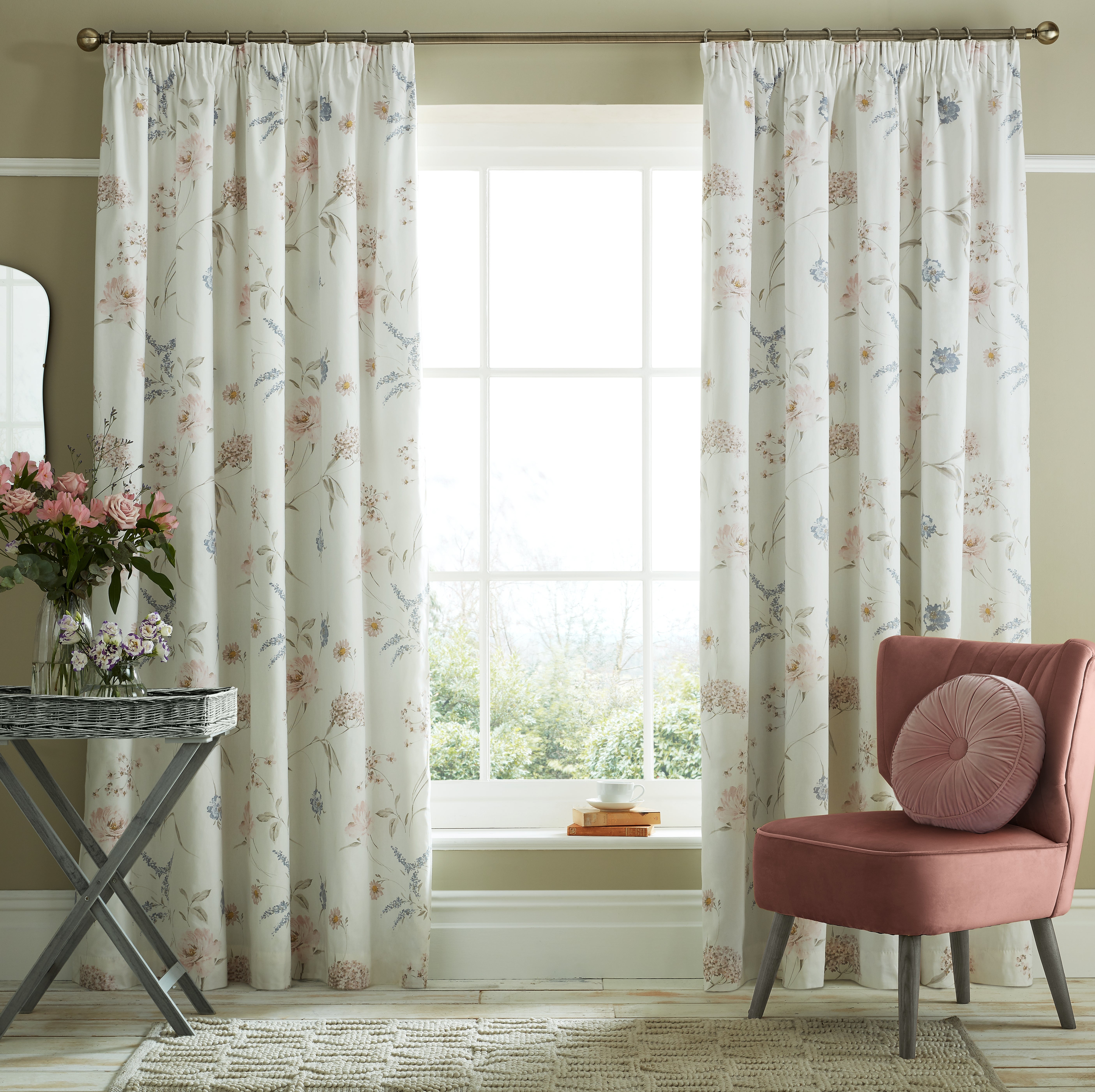 Holly Willoughby Samira Summer Pencil Pleat Curtains MultiColoured Price Comparisons | Compare The Build