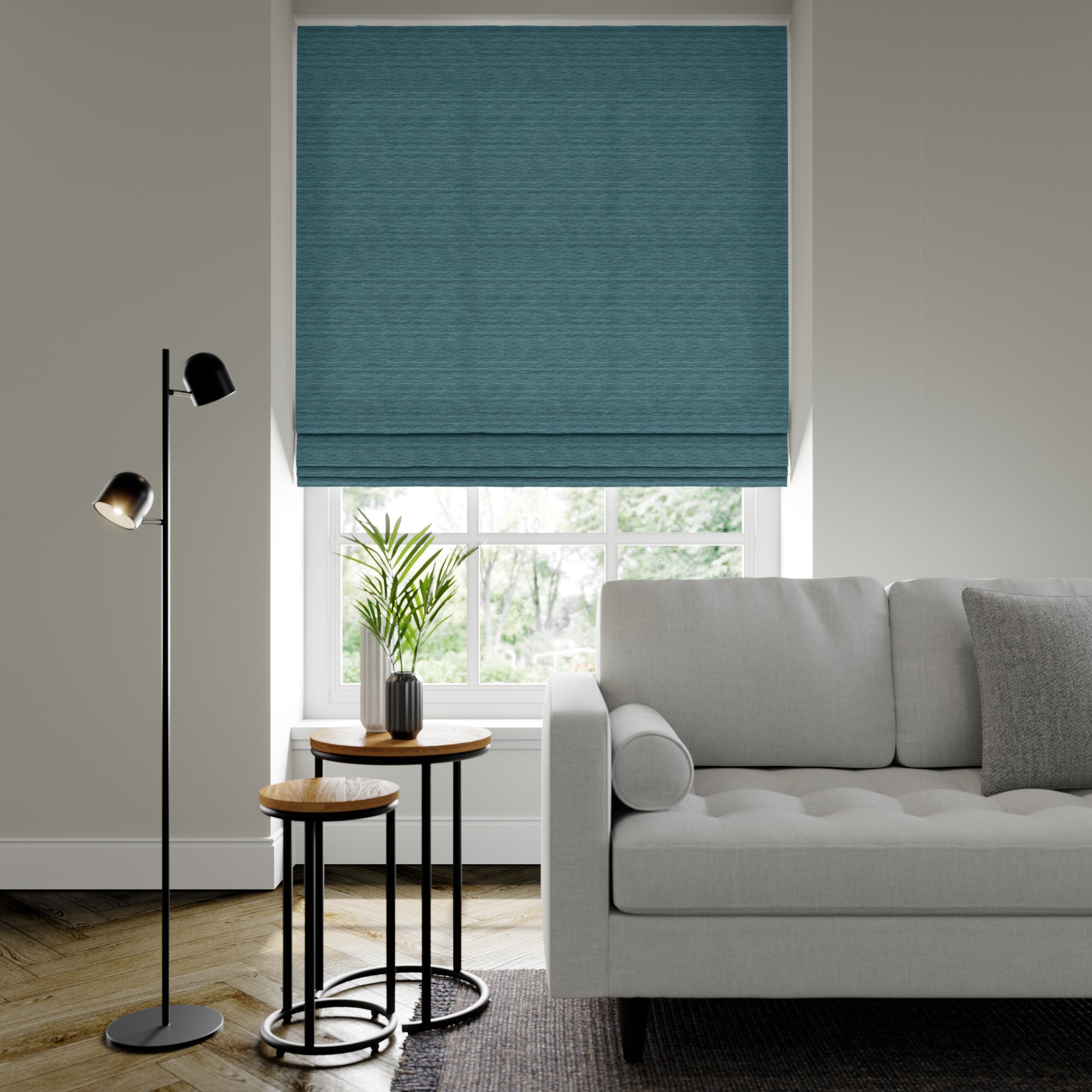 Austen Recycled Polyester Made to Measure Roman Blind Austen Teal Price Comparisons | Compare The Build