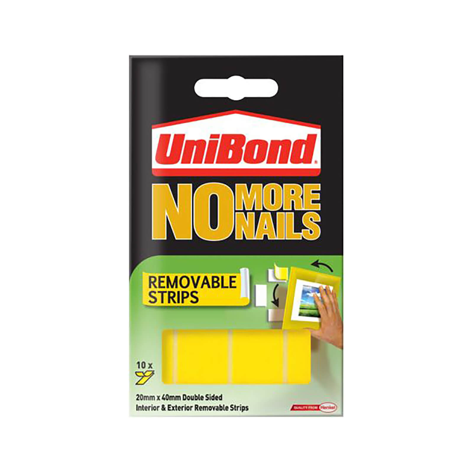 Unibond No More Nails Removable Strips - White - 10 piece x 20mm x 40mm Price Comparisons | Compare The Build