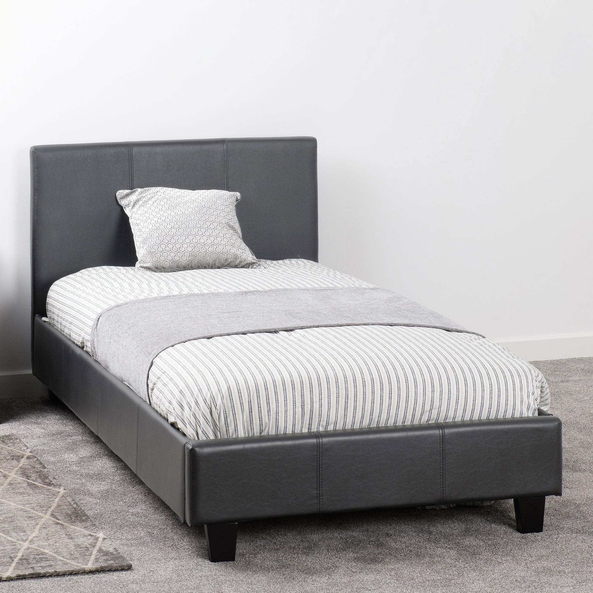 Prado Faux Leather Bed Grey Price Comparisons | Compare The Build