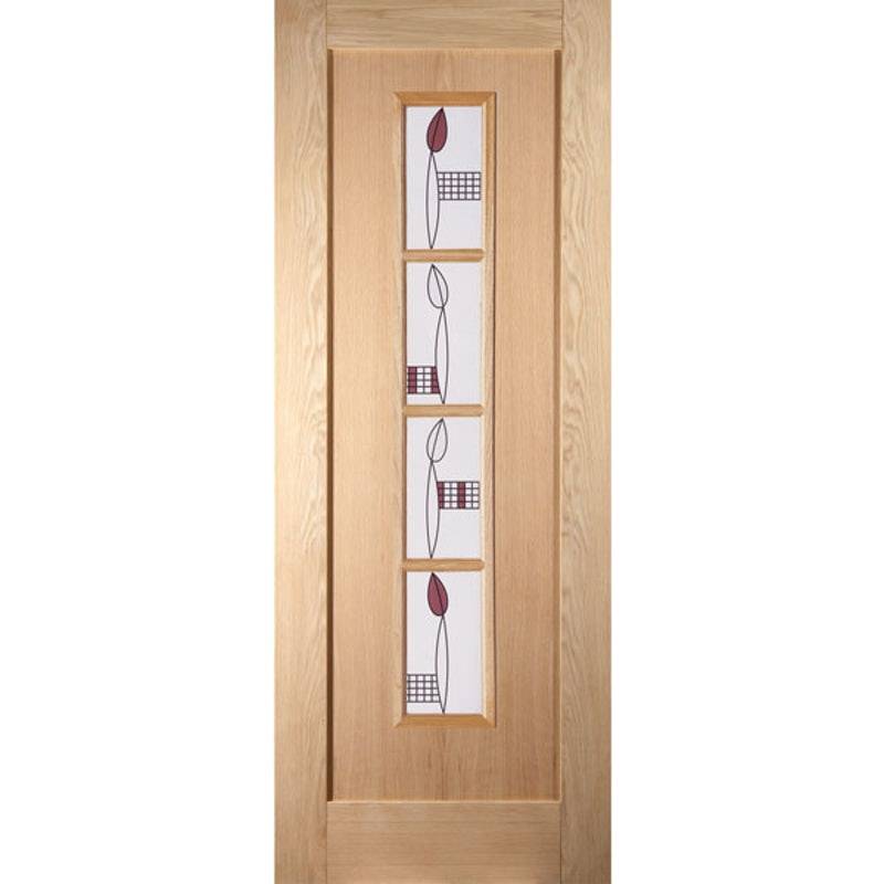 Jeld-wen Oregon White Oak Shaker 4 Light Mackintosh Unfinished 1P Internal Door 1981mm x 762mm x 35mm (78" x 30") Price Comparisons | Compare The Build