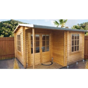 Shire Ringwood 12 x 16ft Double Door Log Cabin with  Assembly | Compare The Build