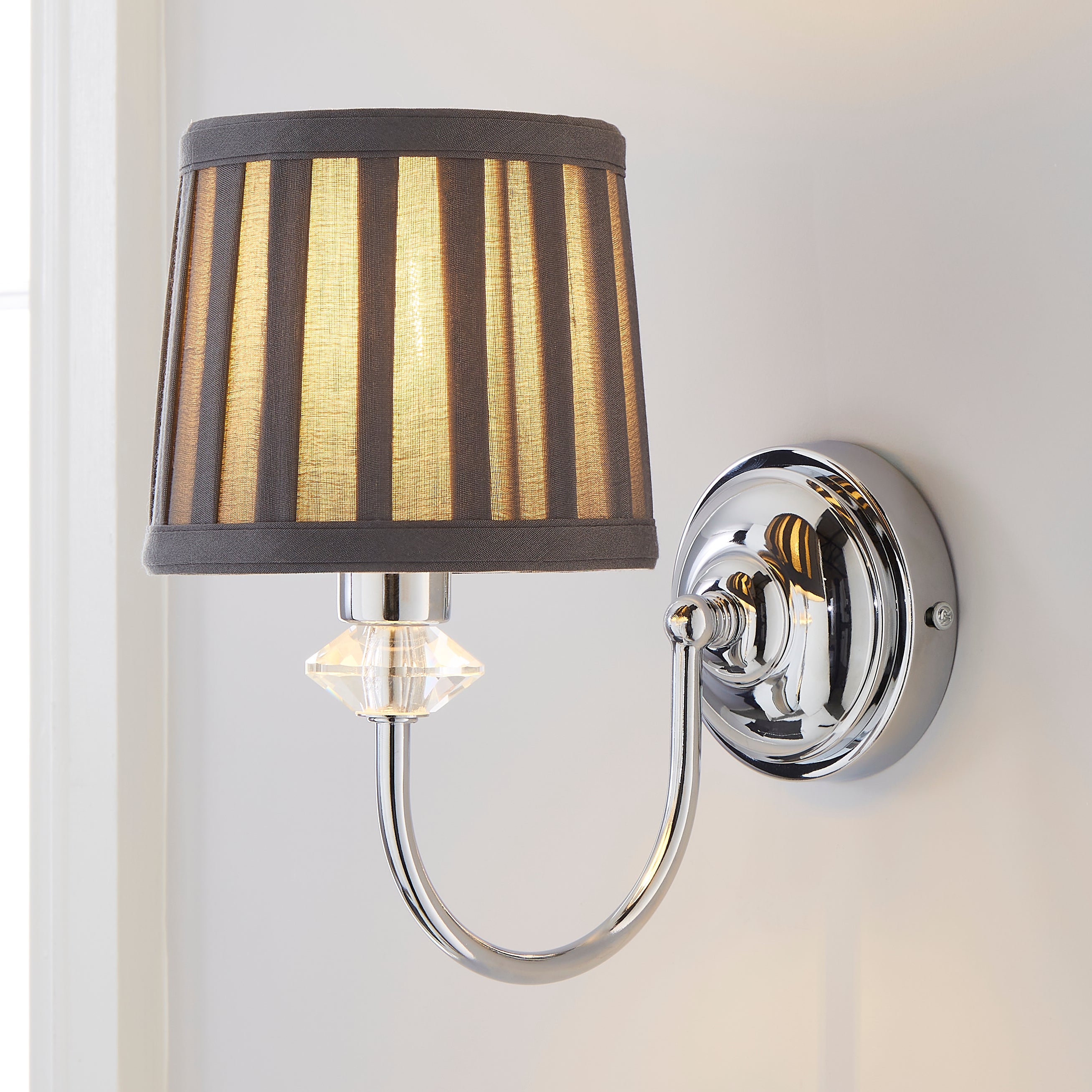 Dorma Genevieve Grey Wall Light Chrome Price Comparisons | Compare The Build