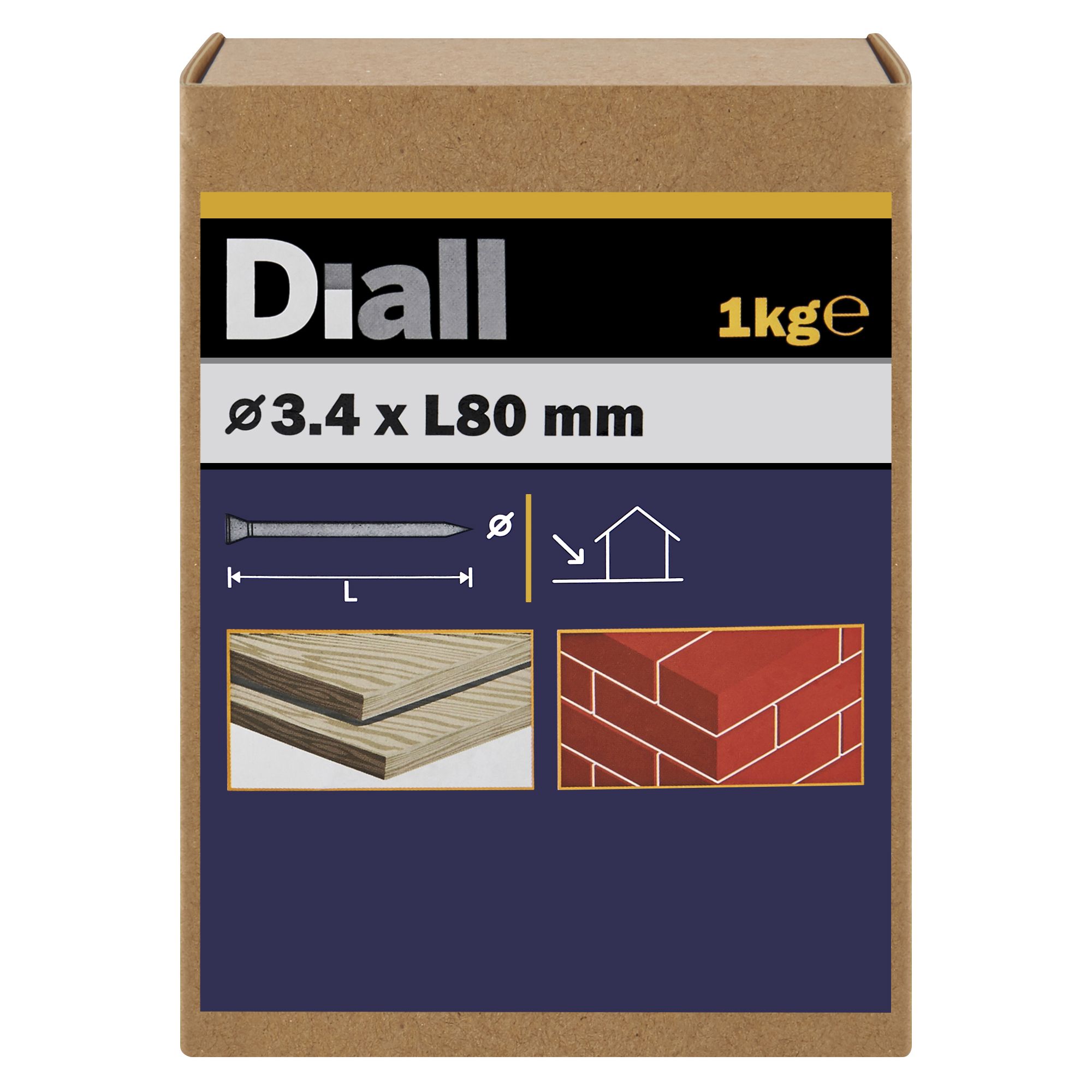 Diall Masonry Nail (L)80mm (Dia)3.4mm, Pack Price Comparisons | Compare The Build