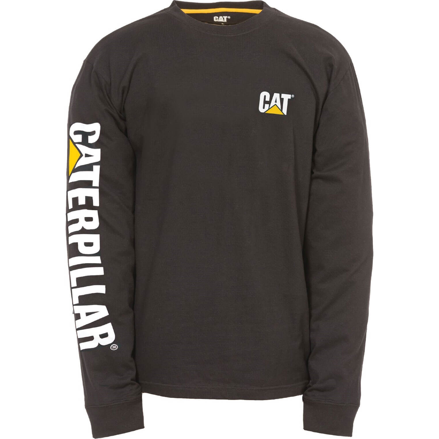 Caterpillar Mens Trademark Banner Long Sleeve T-Shirt Black M | Compare The Build