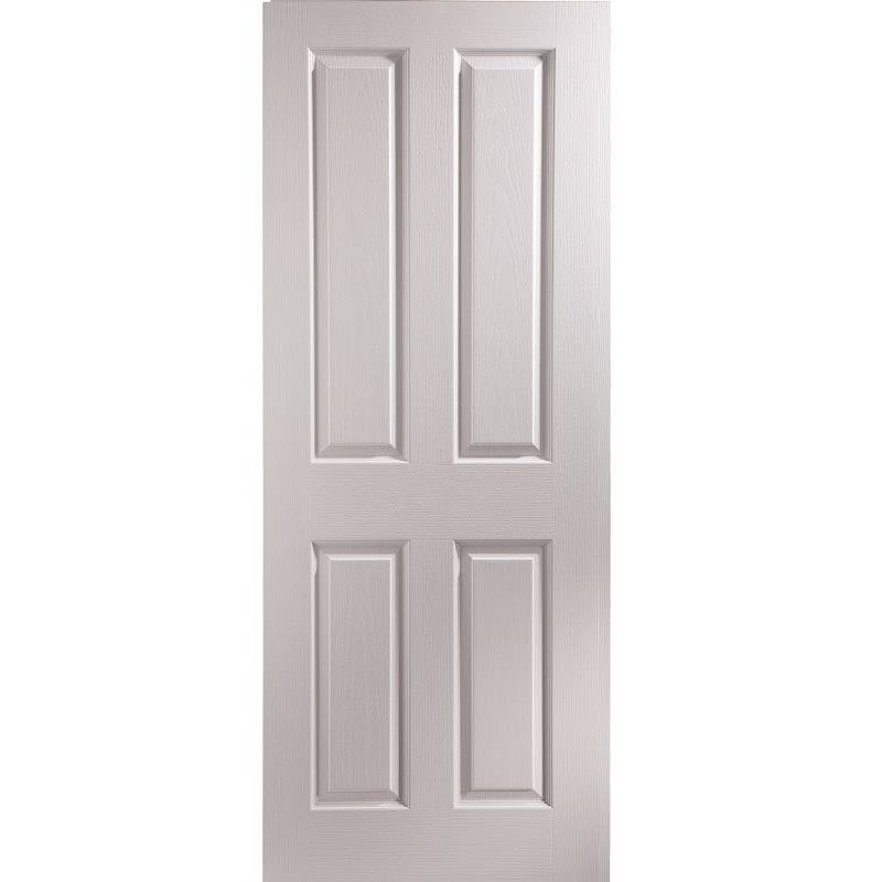 Jeld-wen Oakfield White Woodgrain 4 Panel Primed Internal Door 1981mm x 762mm x 35mm (78" x 30") Price Comparisons | Compare The Build