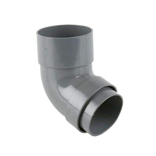 Plastic Guttering Round Style Downpipe 112.5 Degree Bend 68mm - Grey Brett Martin BR209G Price Comparisons | Compare The Build