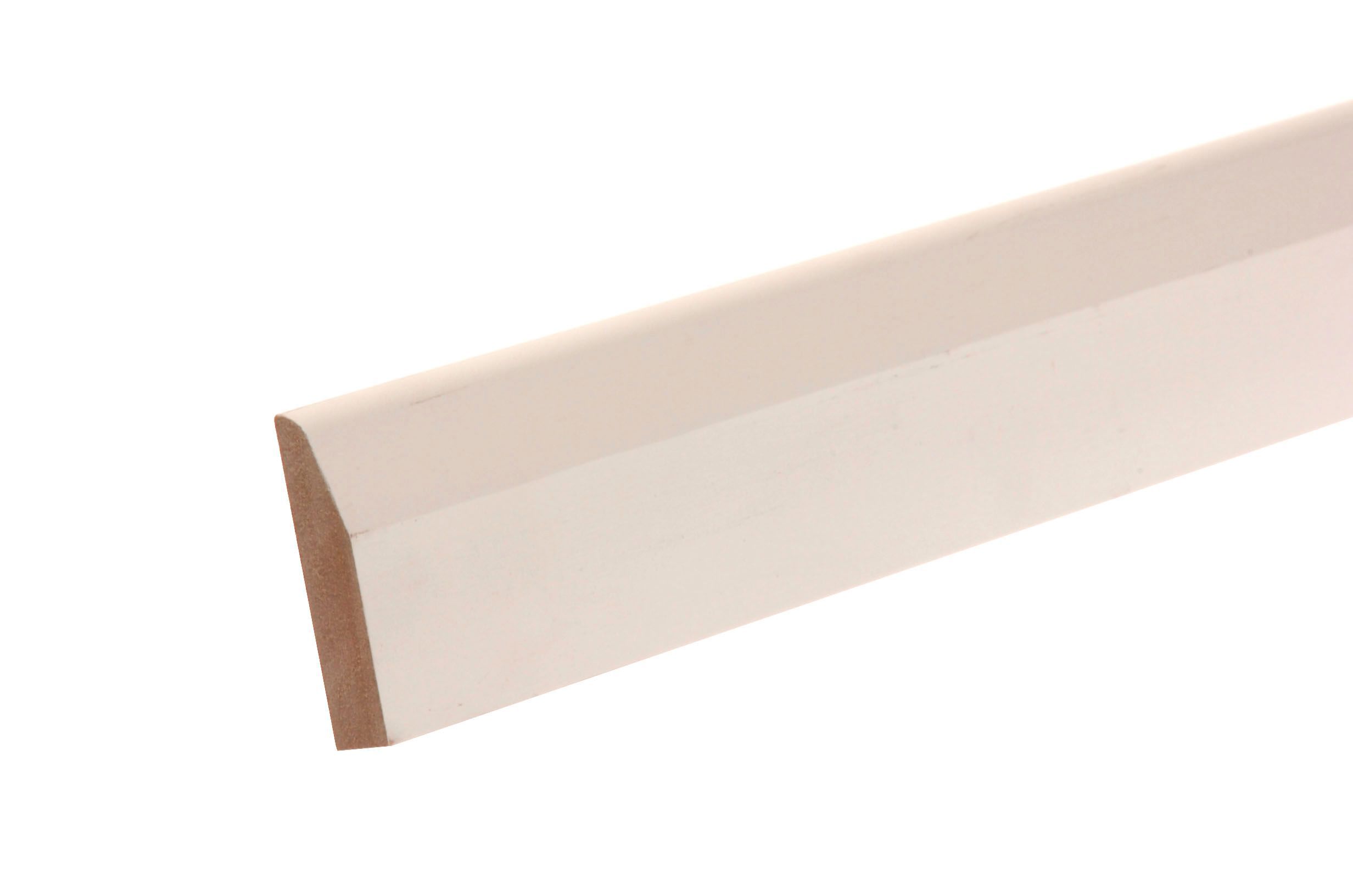 Metsä Wood Primed White MDF Chamfered Skirting board (L)2.4m (W)69mm (T)14.5mm Price Comparisons | Compare The Build