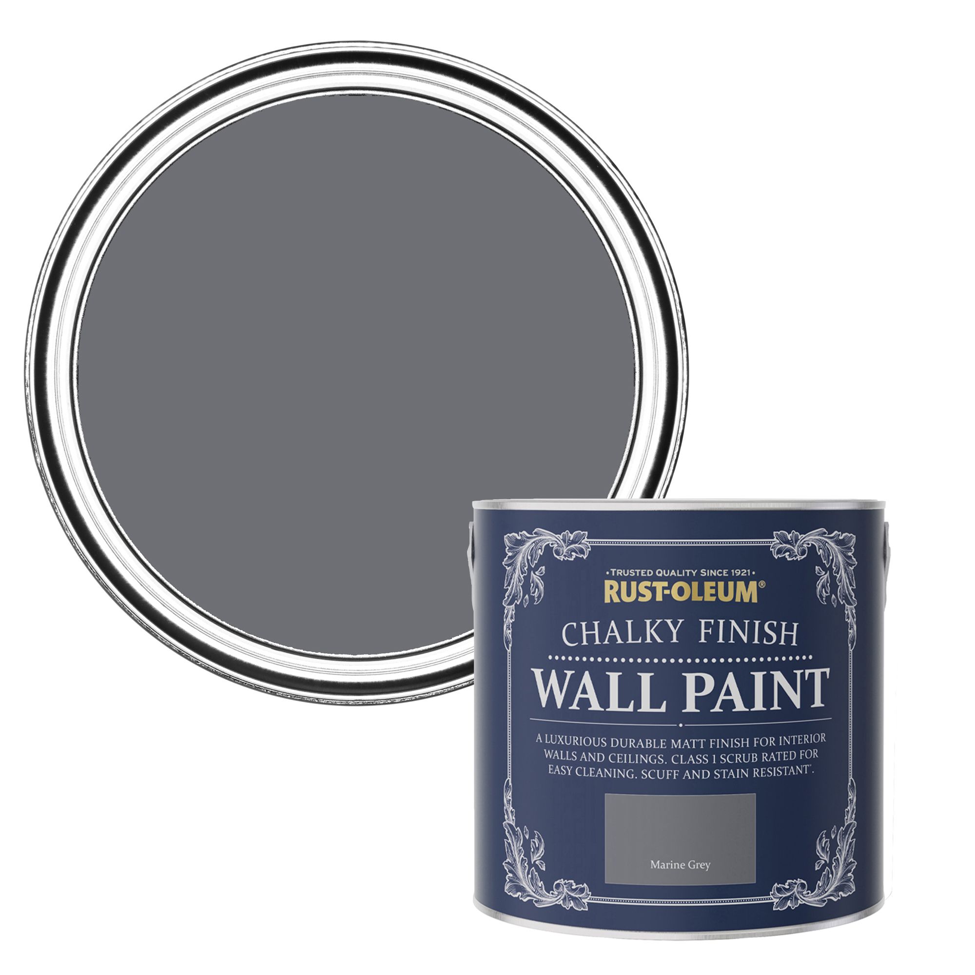 Rust-Oleum Chalky Finish Wall Marine grey Flat matt Emulsion paint, 2.5L Price Comparisons | Compare The Build
