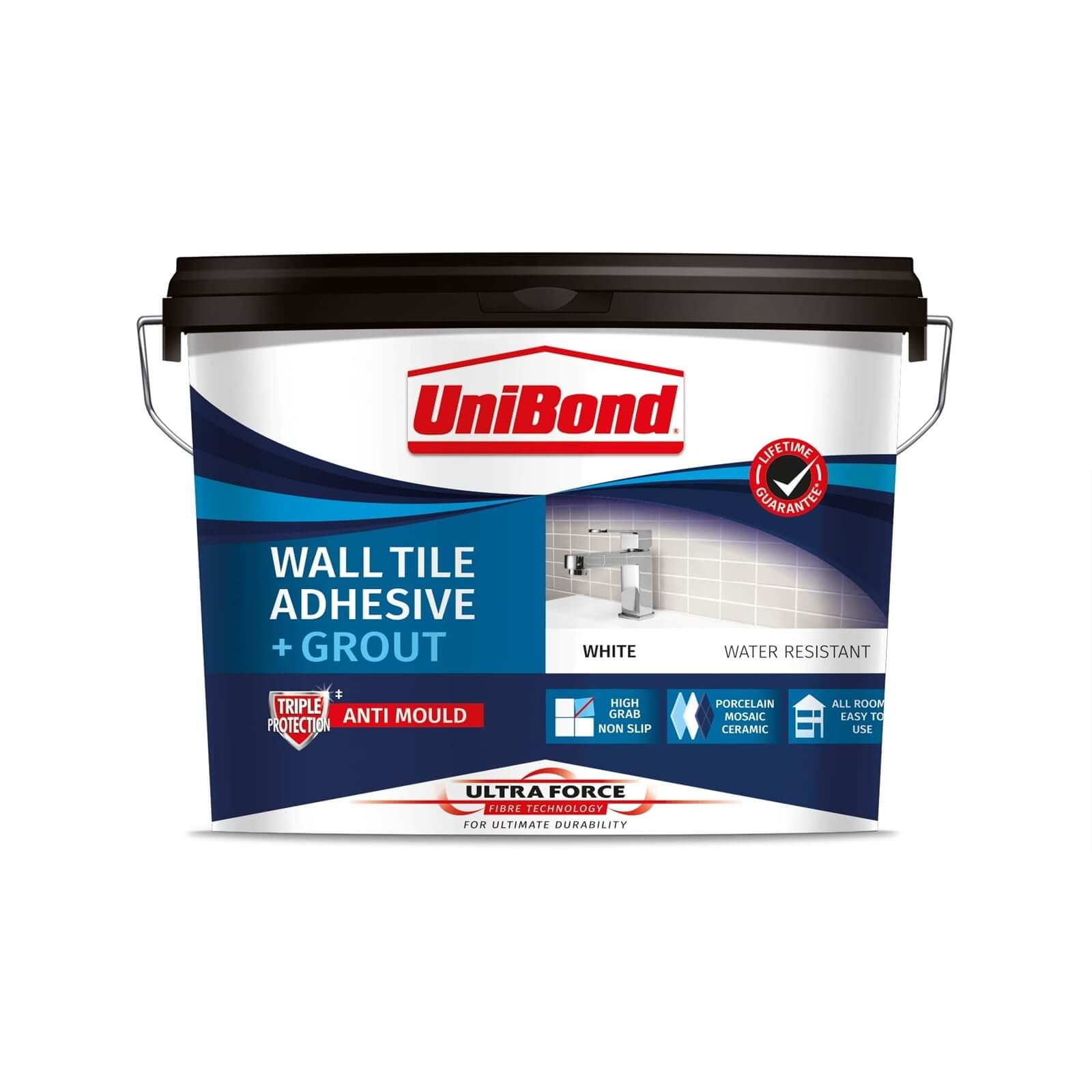 UniBond UltraForce Wall Tile Adhesive & Grout White 12.8kg Price Comparisons | Compare The Build