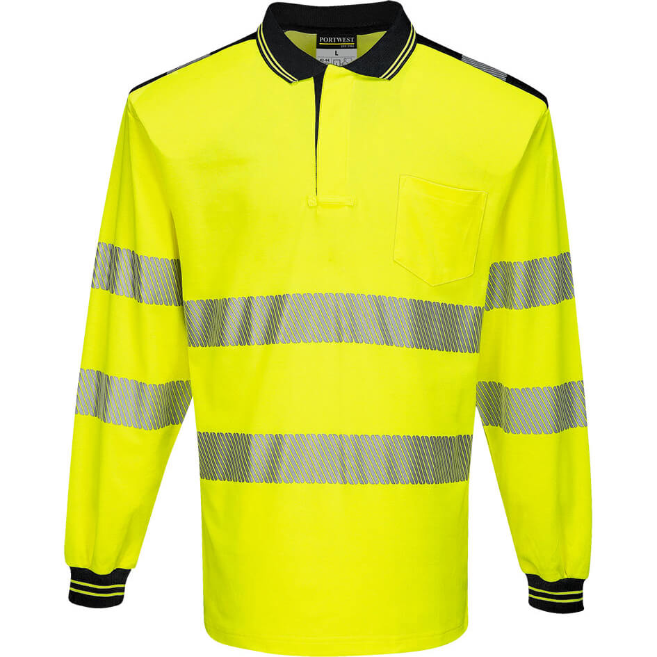 Portwest T184 Hi Vis Polo Shirt Yellow / Black 2XL Price Comparisons | Compare The Build