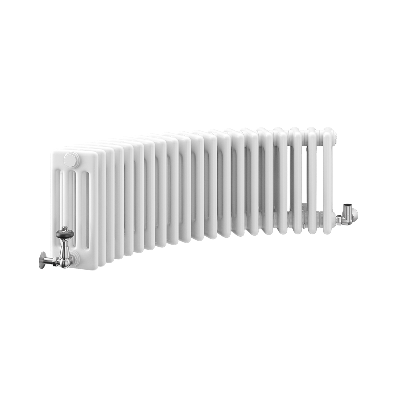 Nordic 4 Column Curved Horizontal Radiator, White, 300mm x 1104mm | Compare The Build