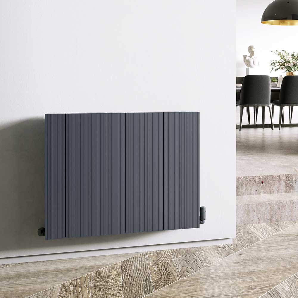 Trade Direct Aphex Aluminum Horizontal, Designer Radiator, Anthracite, 600mm x 560mm - Grooved | Compare The Build