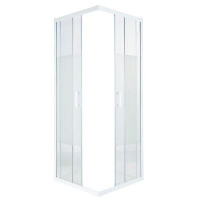 Cooke & Lewis Onega Square Frosted Effect Shower Shower Enclosure With Corner Entry Double Sliding Door (W)760mm (D)760mm | Compare The Build