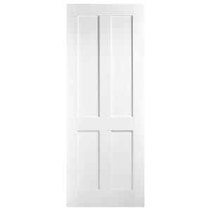 LPD Internal London 4 Panel Primed White Solid Core Door - 610 x 1981mm Price Comparisons | Compare The Build