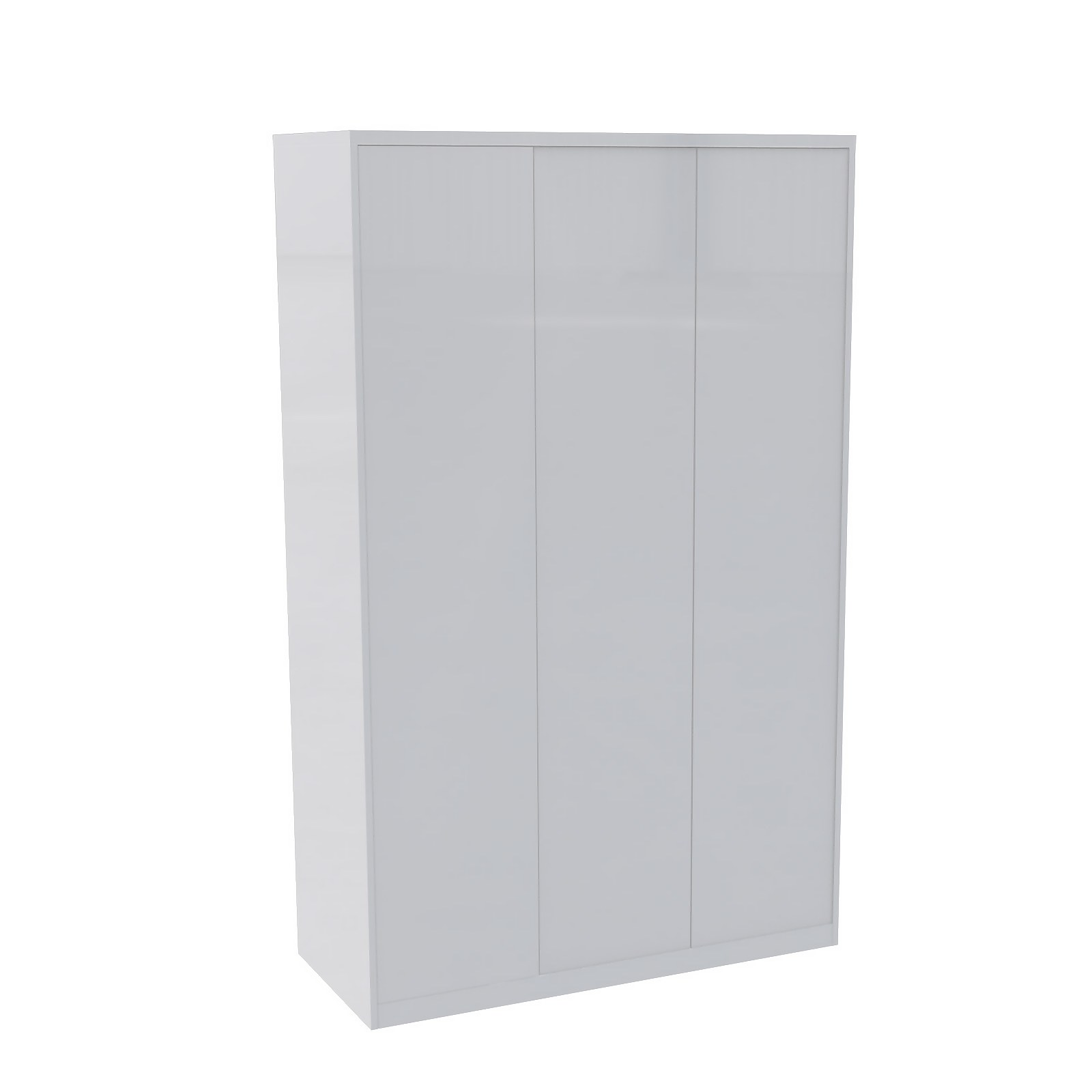 House Beautiful Honest Fitted Look Triple Wardrobe, White Carcass - Gloss White Slab Doors (W) 1390mm x (H) 2226mm Price Comparisons | Compare The Build