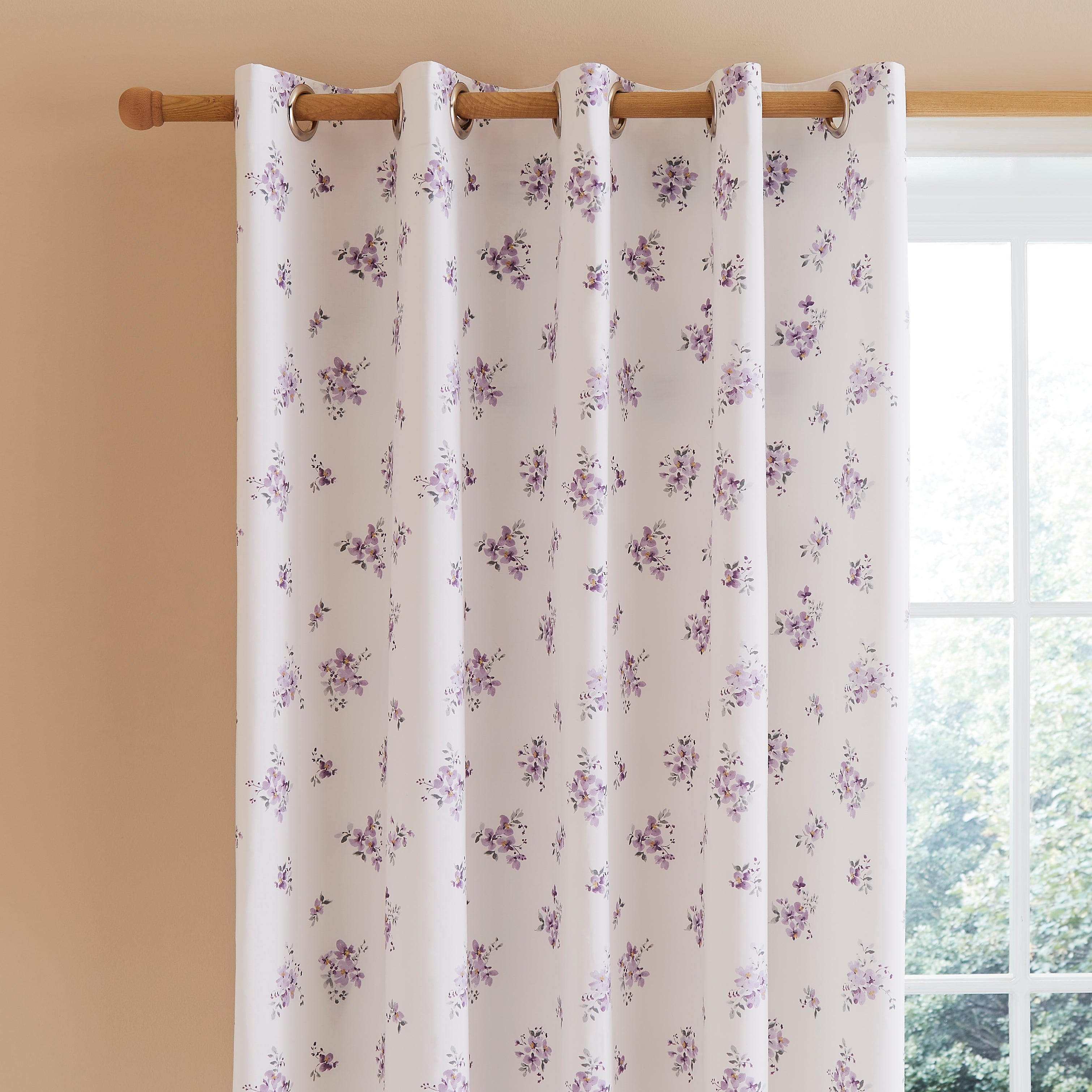 Hailey Ditsy Mauve Blackout Eyelet Curtains Mauve Price Comparisons | Compare The Build
