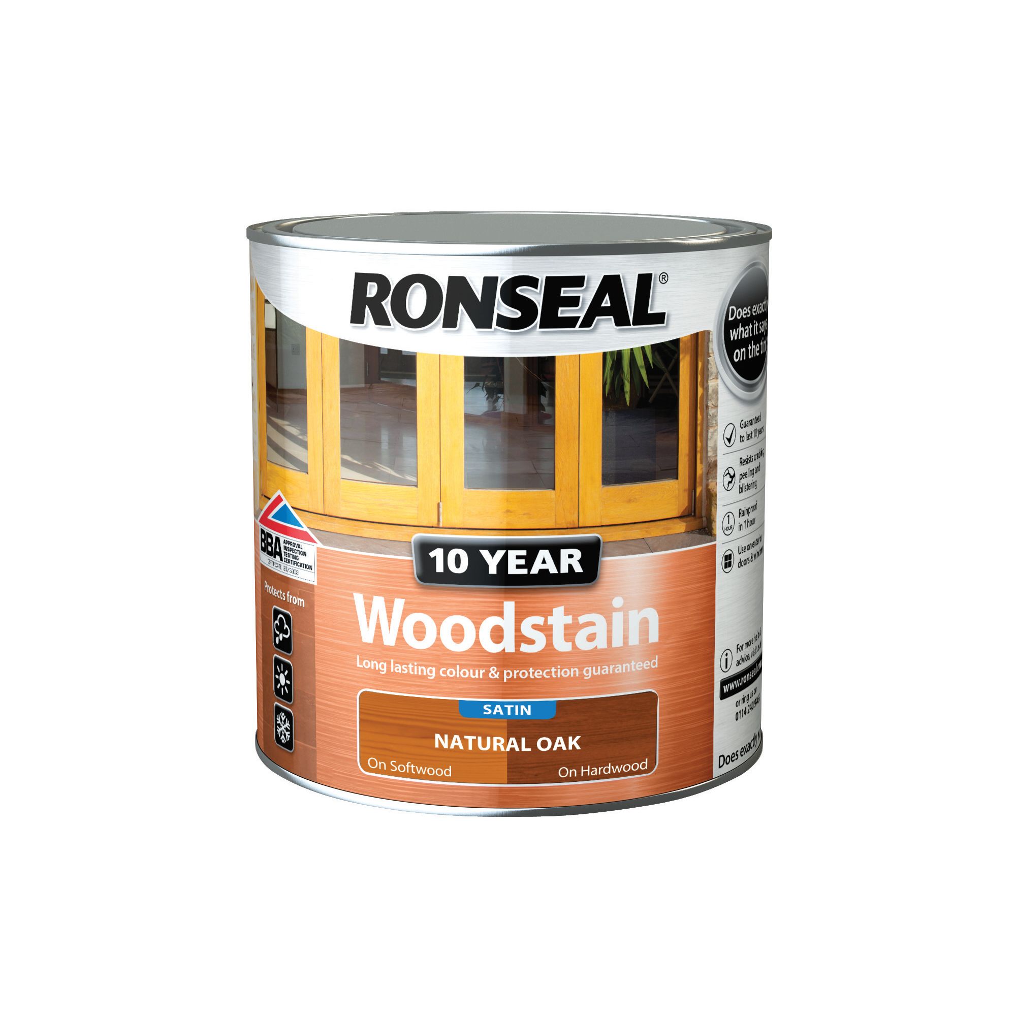 Ronseal Natural Oak Satin Wood Stain, 750Ml | Compare The Build