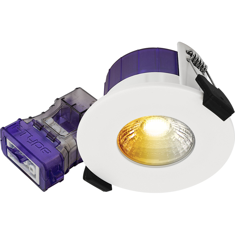 Luceco FType Ultra 1st/2nd Fix Dim2Warm Fire Rated IP65 LED Downlight 4/6W 460/690lm CCT 3000/4000k Flat in White Steel Price Comparisons | Compare The Build