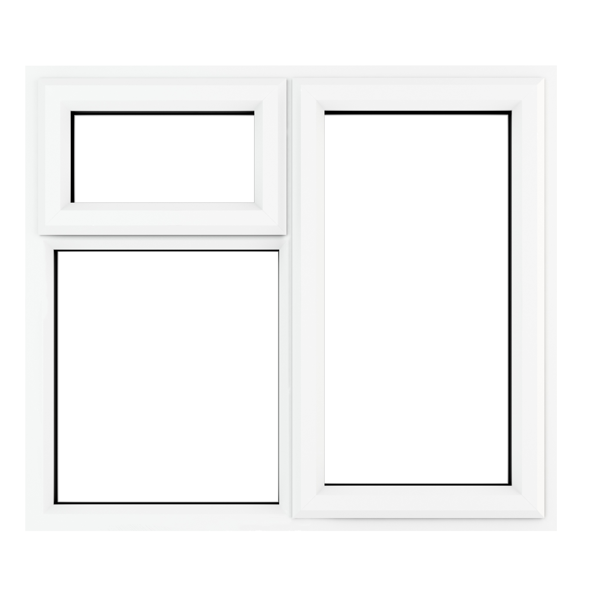 Crystal White Upvc Casement Clear Window 3P Top and Right Hand Opening 1190 mm x 1190 mm Price Comparisons | Compare The Build