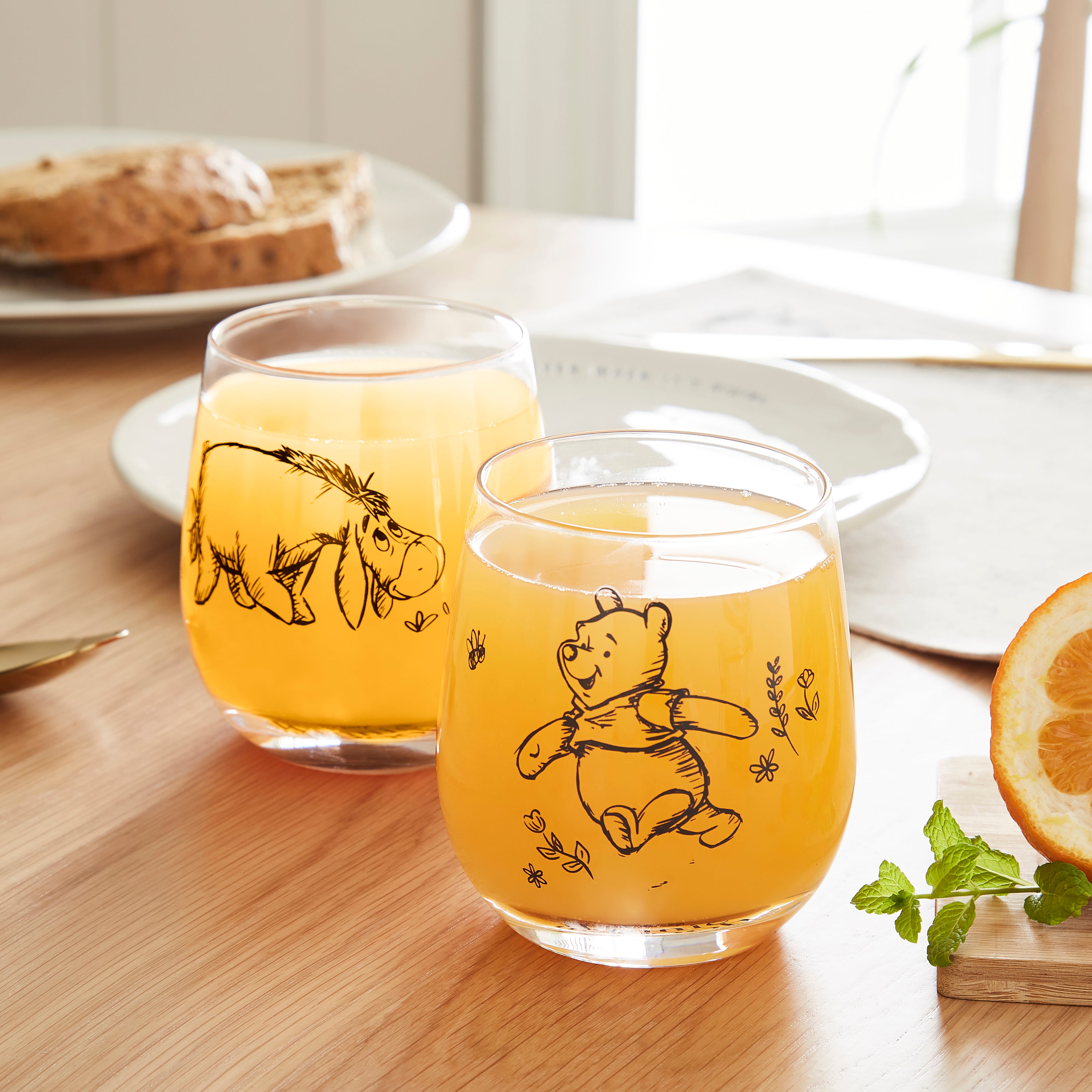 Disney Set of 2 Winnie the Pooh Tumbler Glasses Grey | Compare The Build