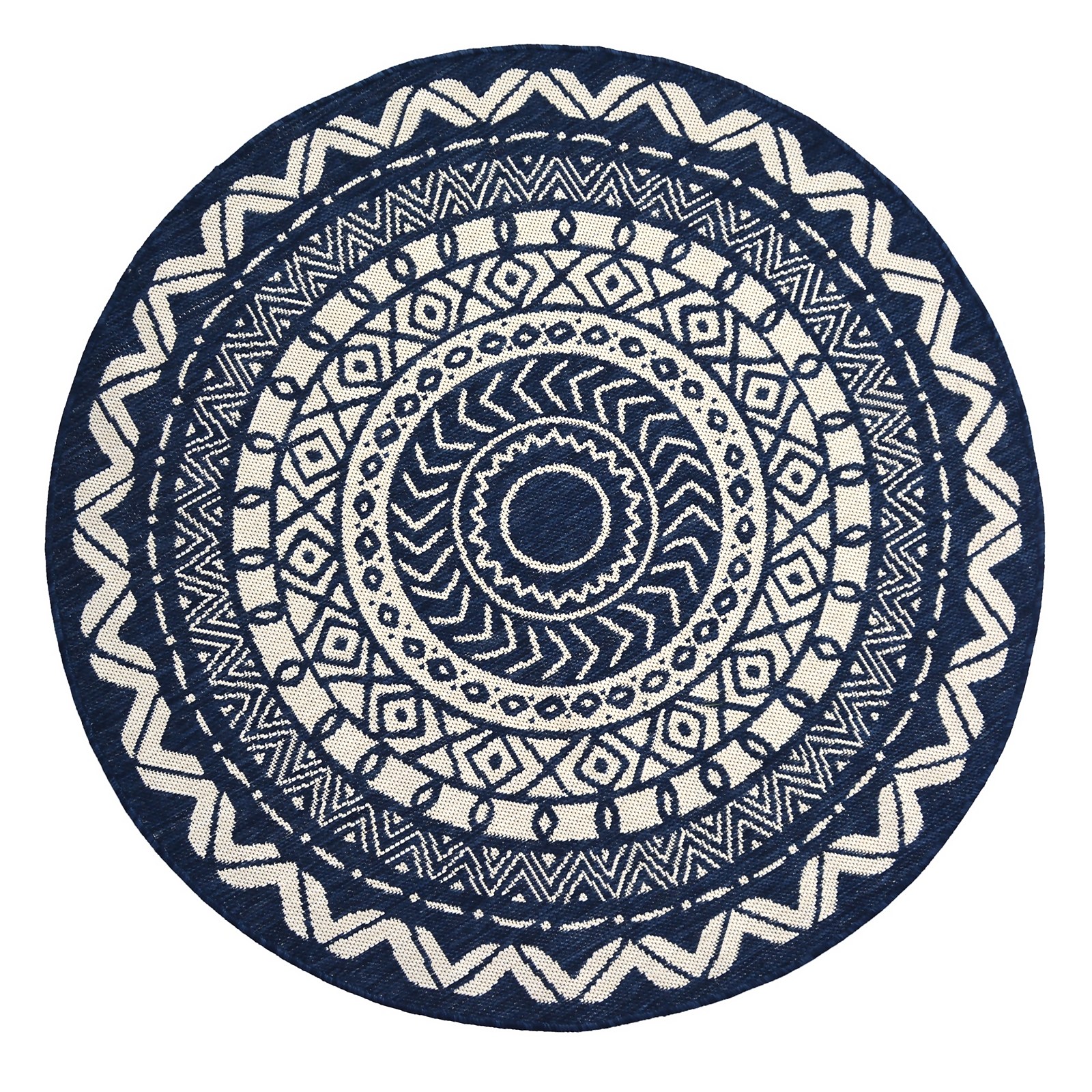 County Circle Indoor/Outdoor Rug - Navy - 133cm Price Comparisons | Compare The Build