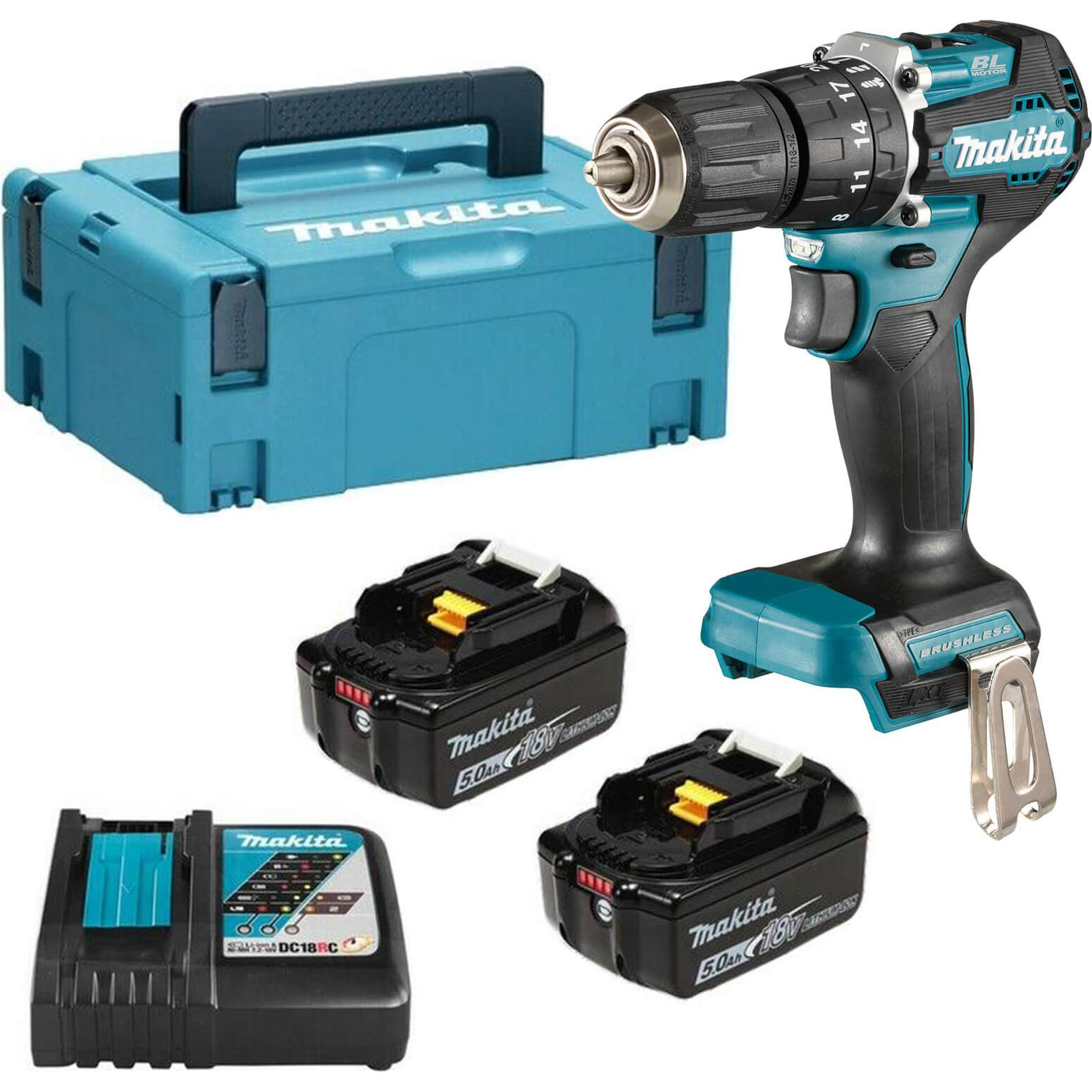 Makita DHP487 18v LXT Cordless Brushless Combi Drill 2 x 5ah Li-ion Charger Case Price Comparisons | Compare The Build