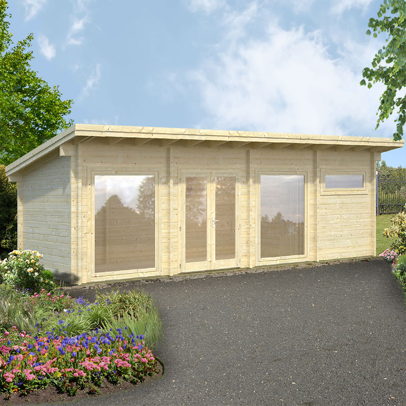 Palmako Heidi 8.4m x 3m Log Cabin Garden Building (70mm) Price Comparisons | Compare The Build