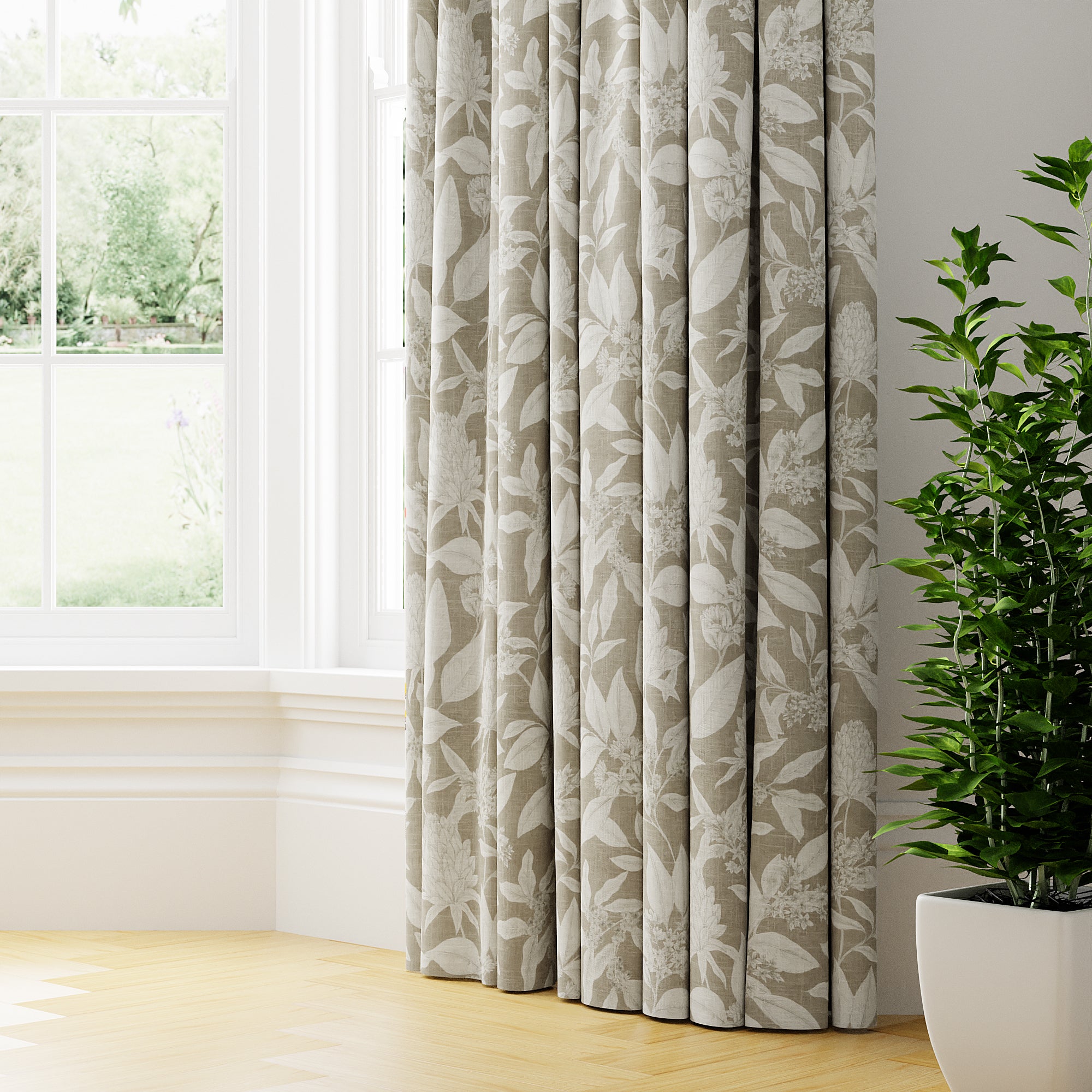 Holyrood Made to Measure Curtains Brown/White Price Comparisons | Compare The Build