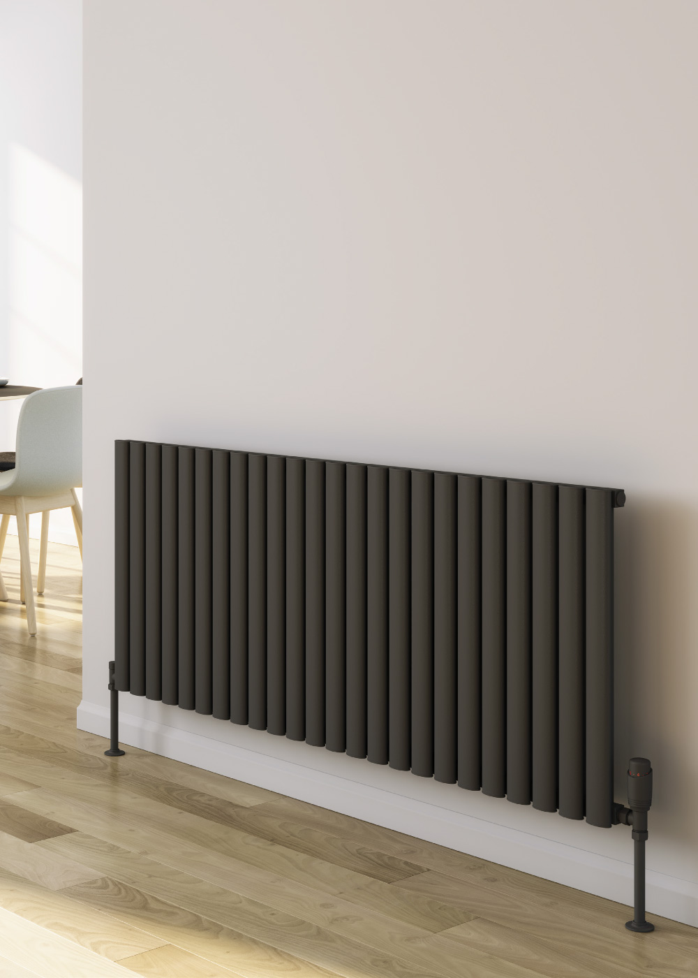 Reina Neval Horizontal Aluminium Designer Radiator, Anthracite, 600mm x 404mm Price Comparisons | Compare The Build